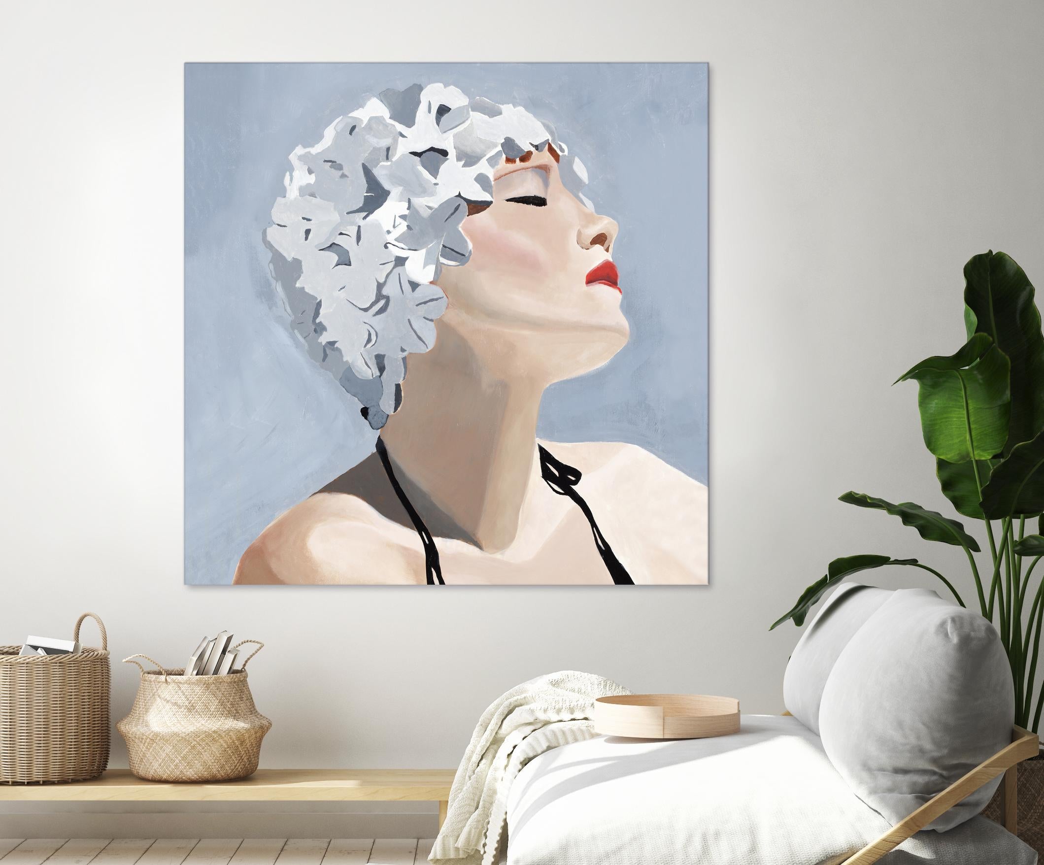 Getting My Tan On by Daleno Art on GIANT ART - red figurative swimmer