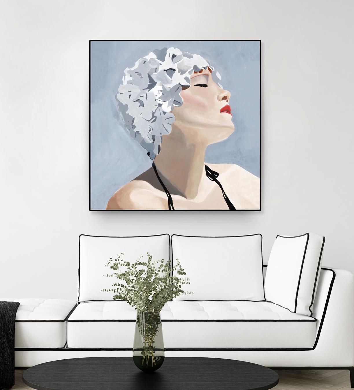 Getting My Tan On by Daleno Art on GIANT ART - red figurative swimmer