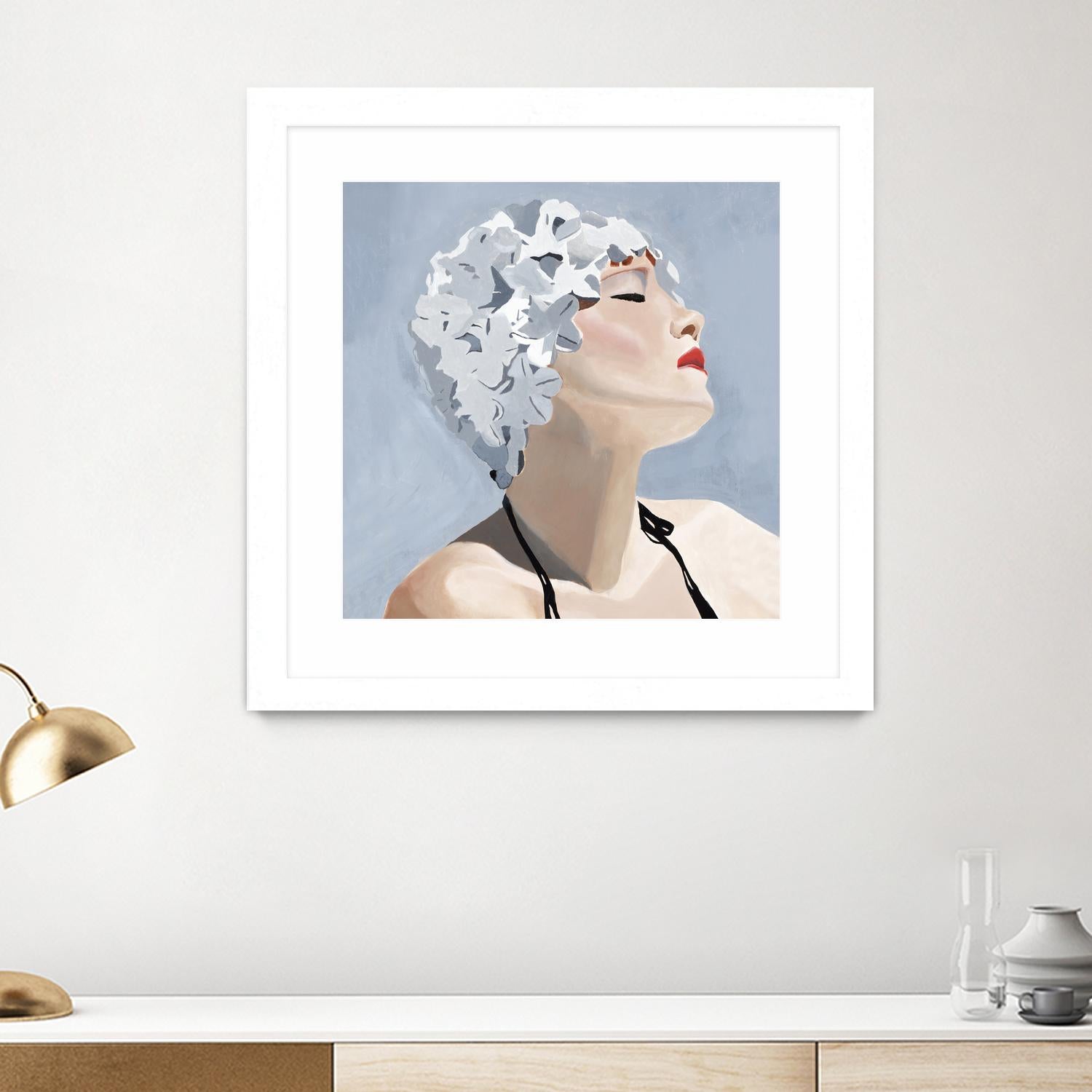 Getting My Tan On by Daleno Art on GIANT ART - red figurative swimmer