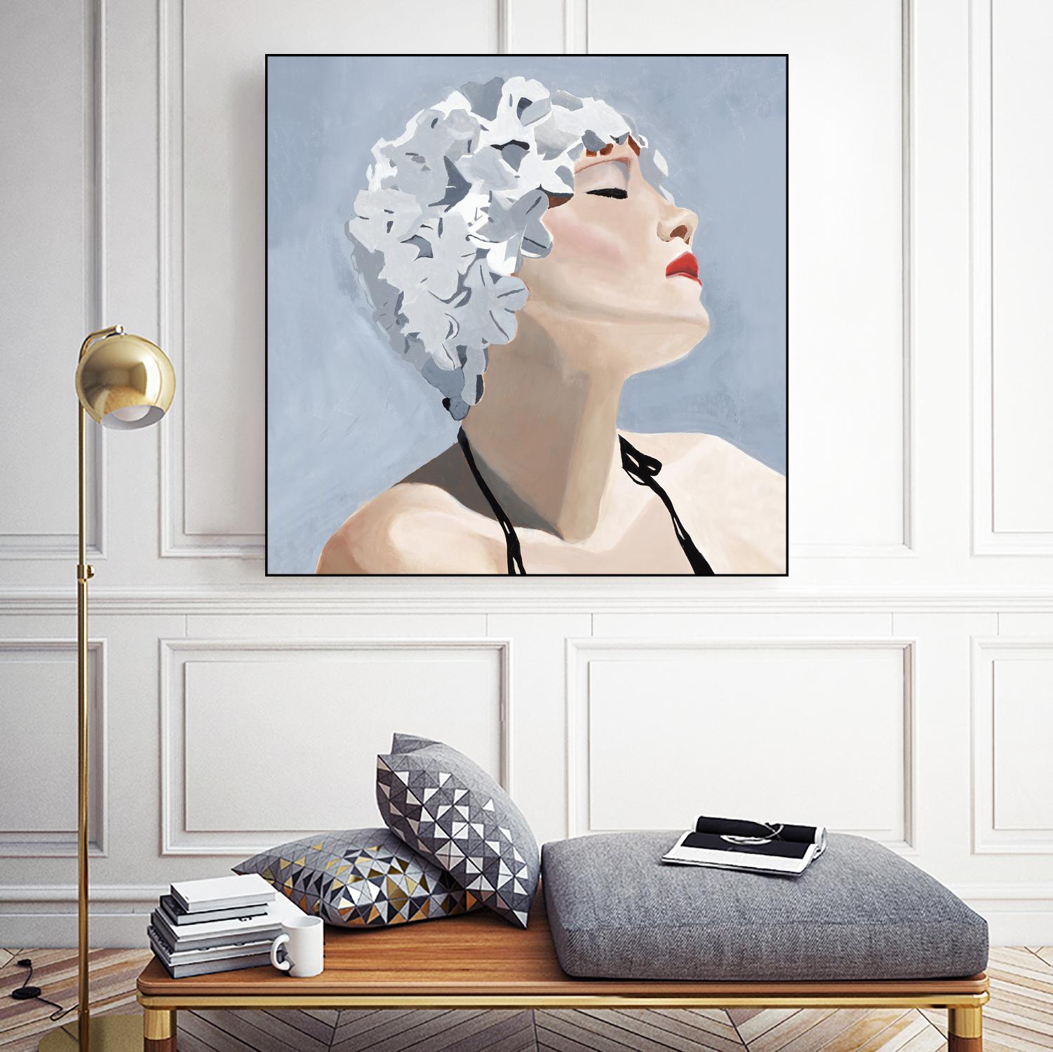 Getting My Tan On by Daleno Art on GIANT ART - red figurative swimmer