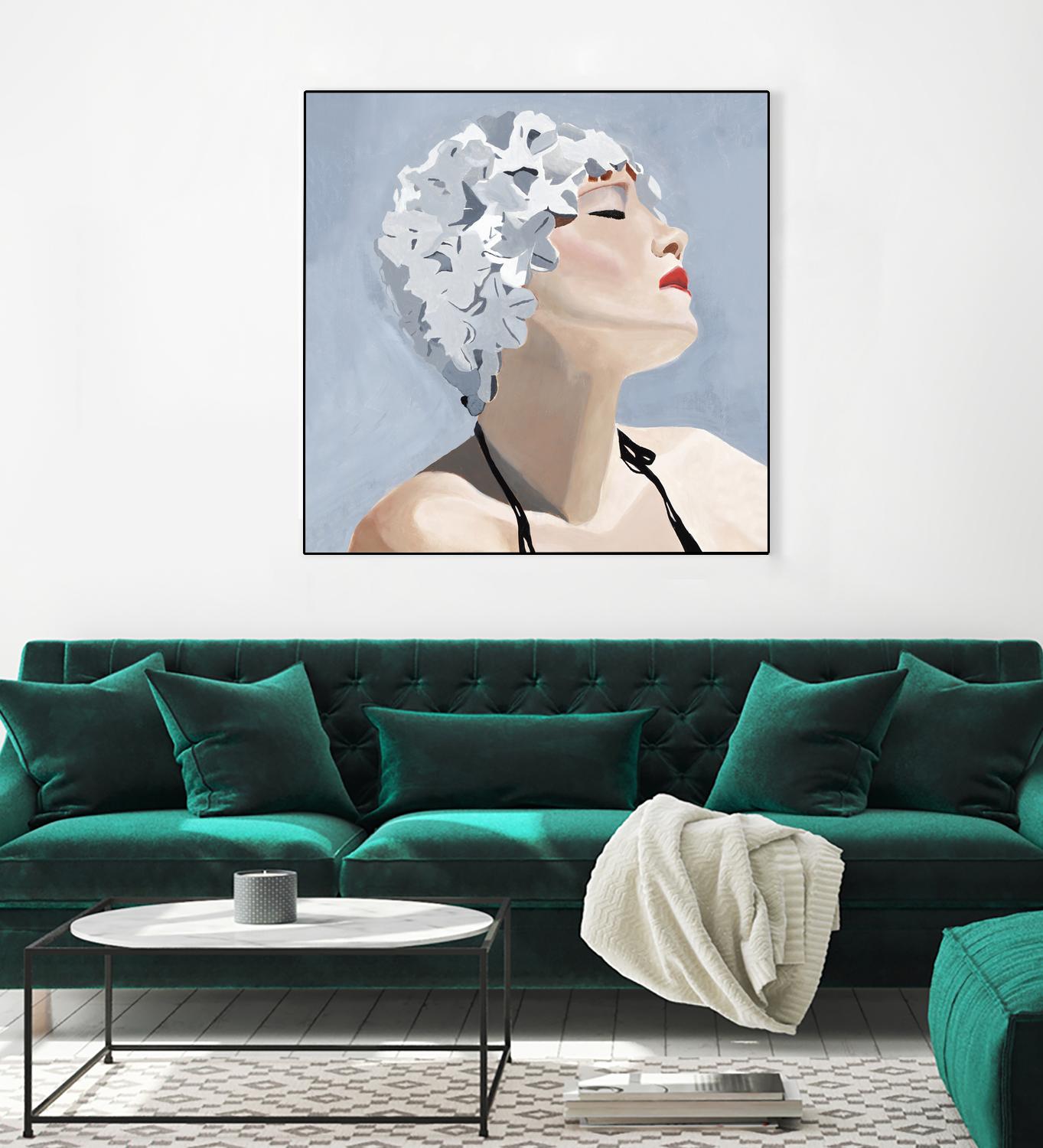 Getting My Tan On by Daleno Art on GIANT ART - red figurative swimmer