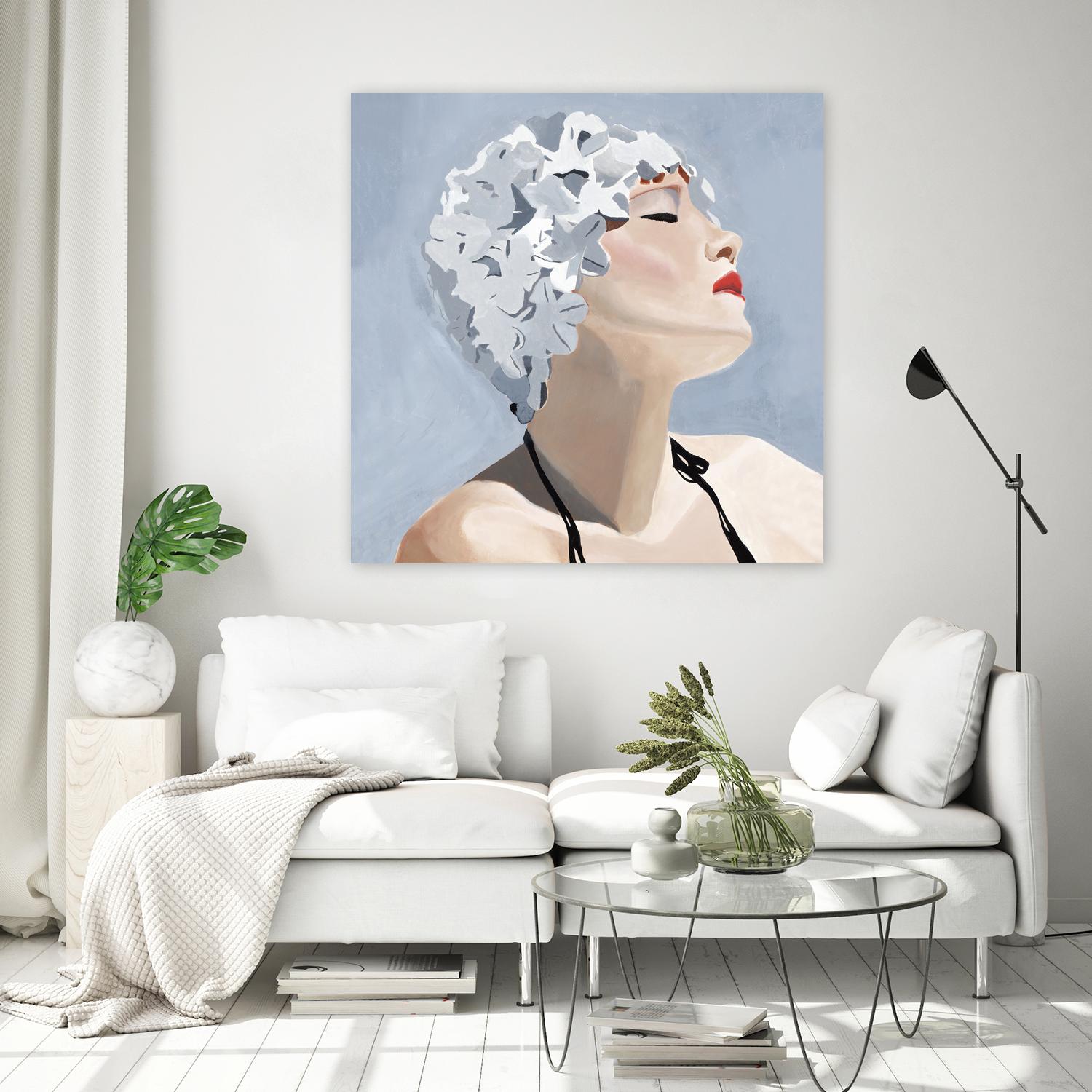 Getting My Tan On by Daleno Art on GIANT ART - red figurative swimmer