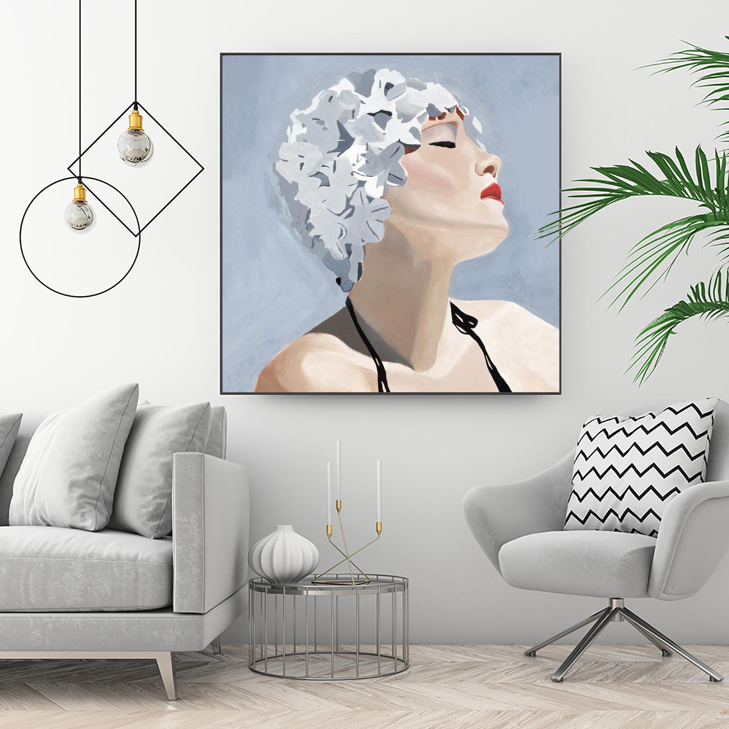 Getting My Tan On by Daleno Art on GIANT ART - red figurative swimmer