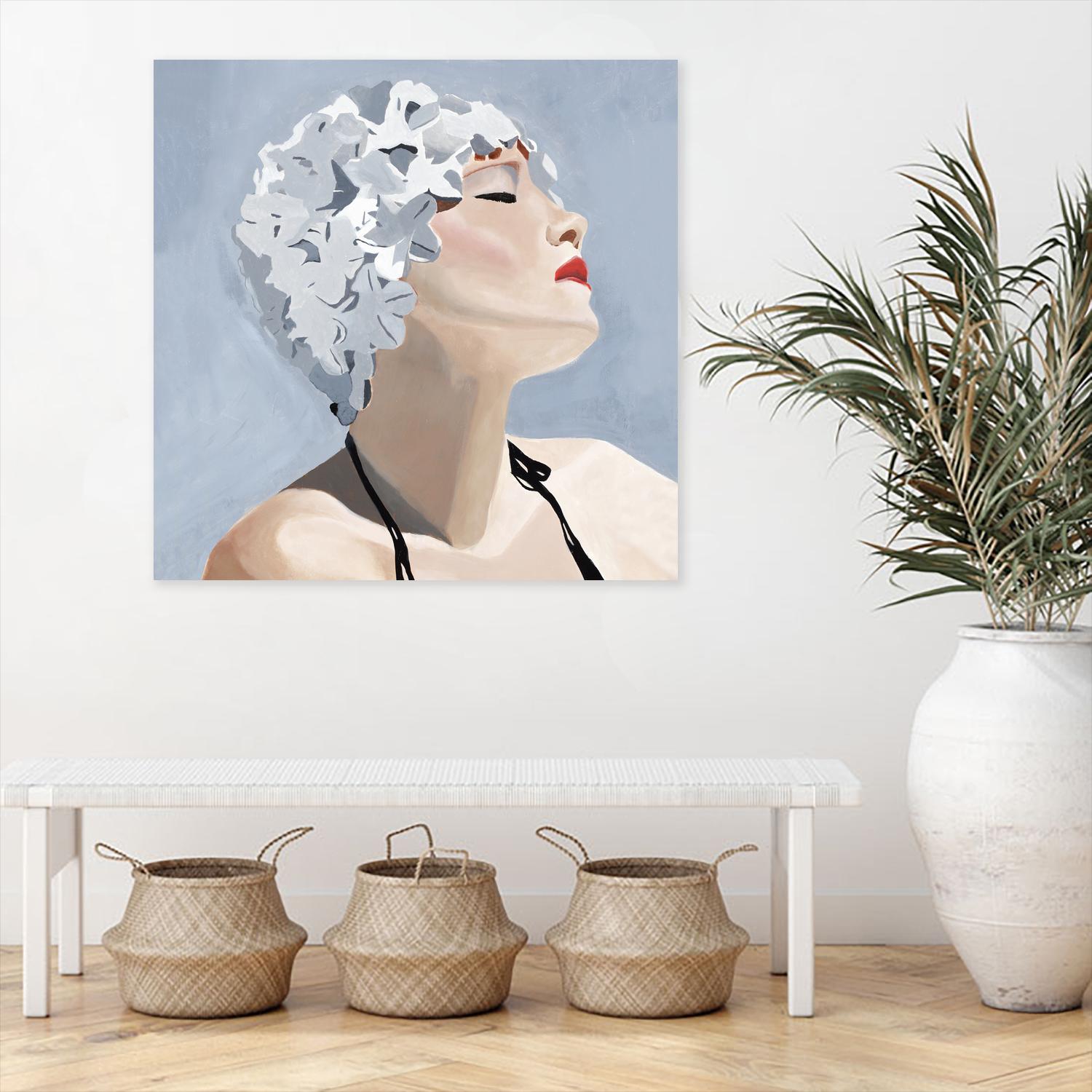 Getting My Tan On by Daleno Art on GIANT ART - red figurative swimmer