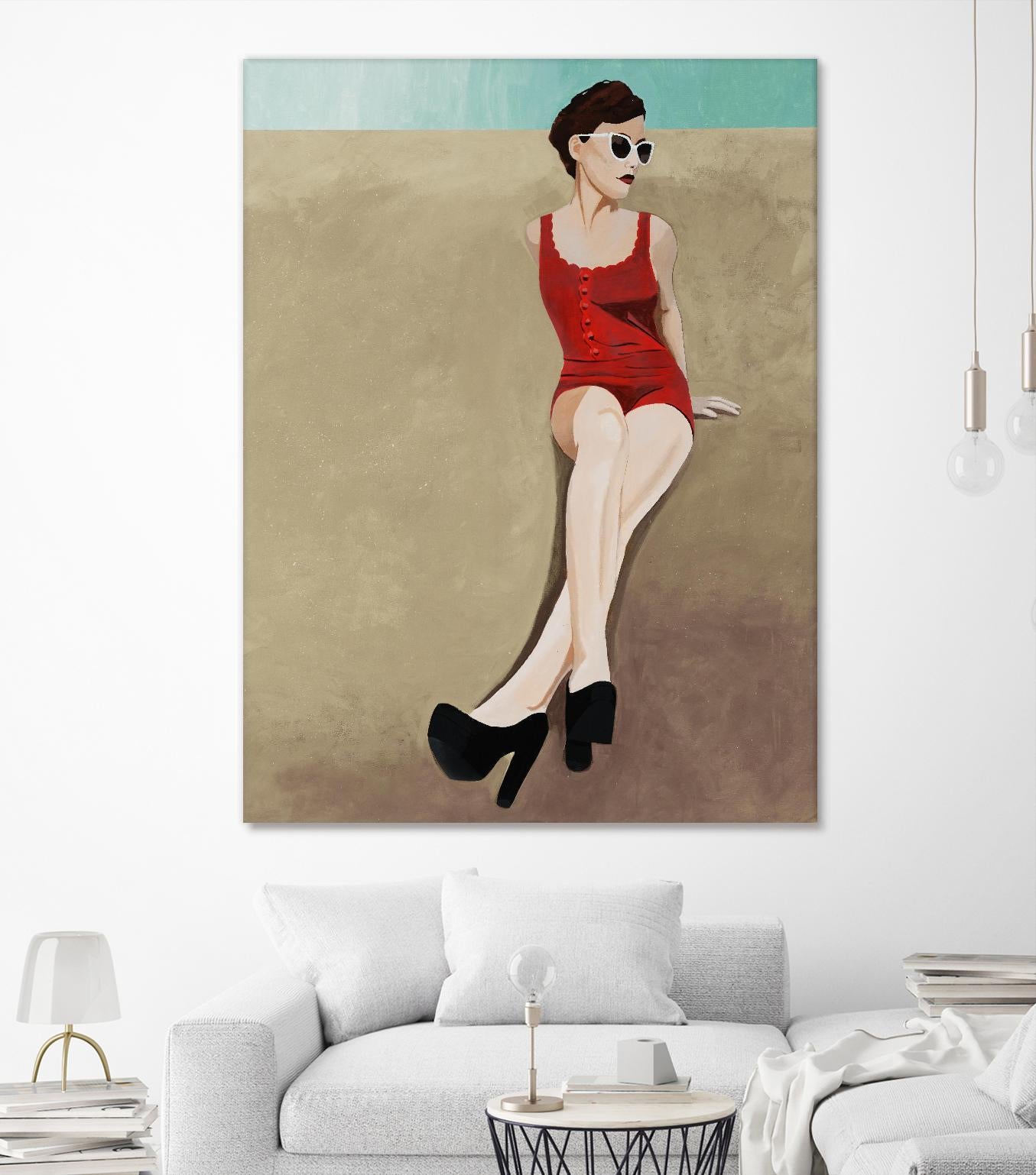 Rays of Glamour by Daleno Art on GIANT ART - red figurative fashion