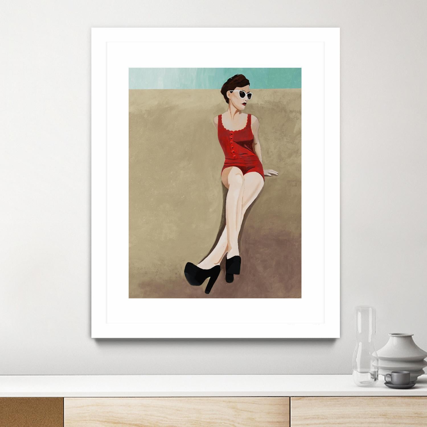 Rays of Glamour by Daleno Art on GIANT ART - red figurative fashion