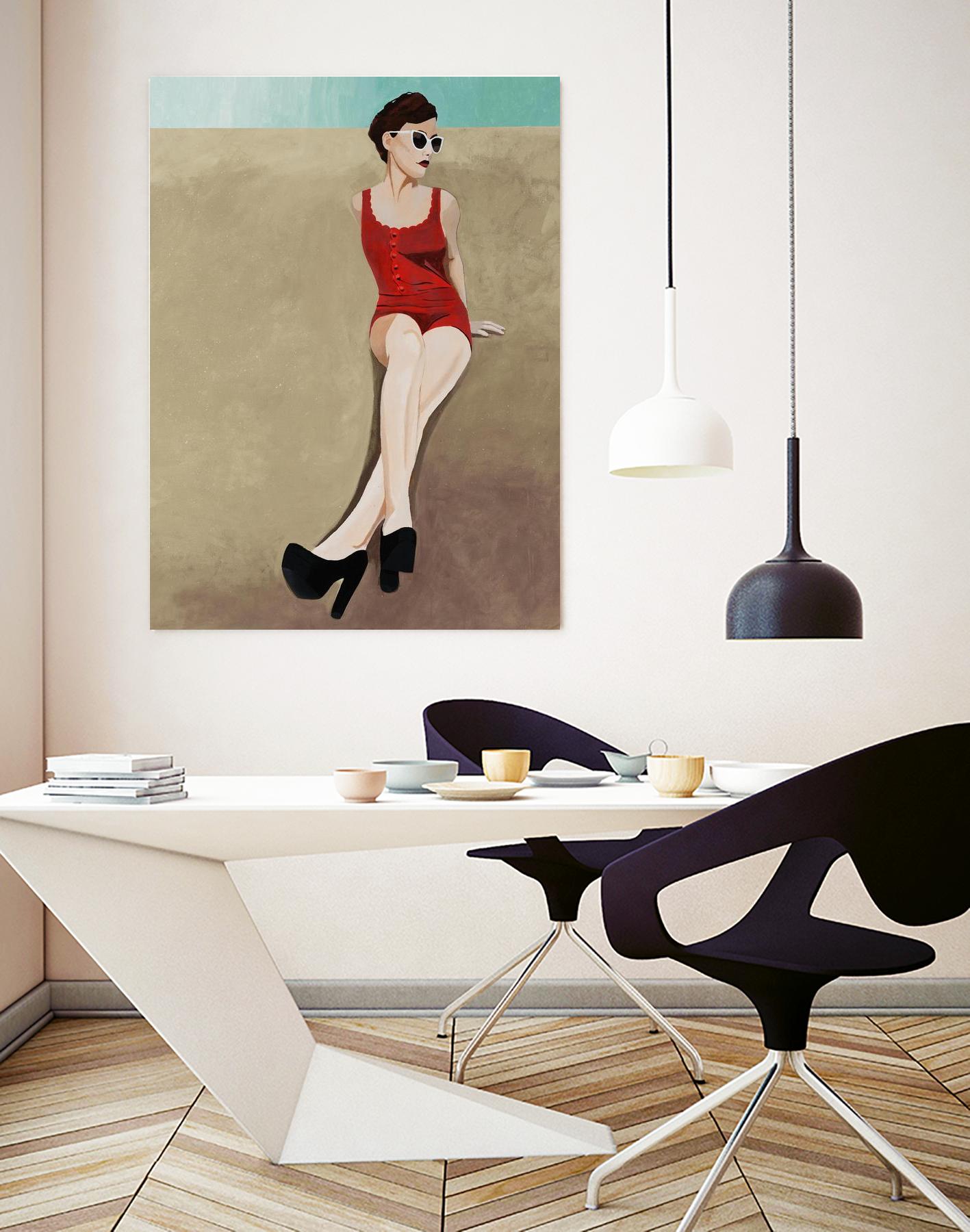 Rays of Glamour by Daleno Art on GIANT ART - red figurative fashion