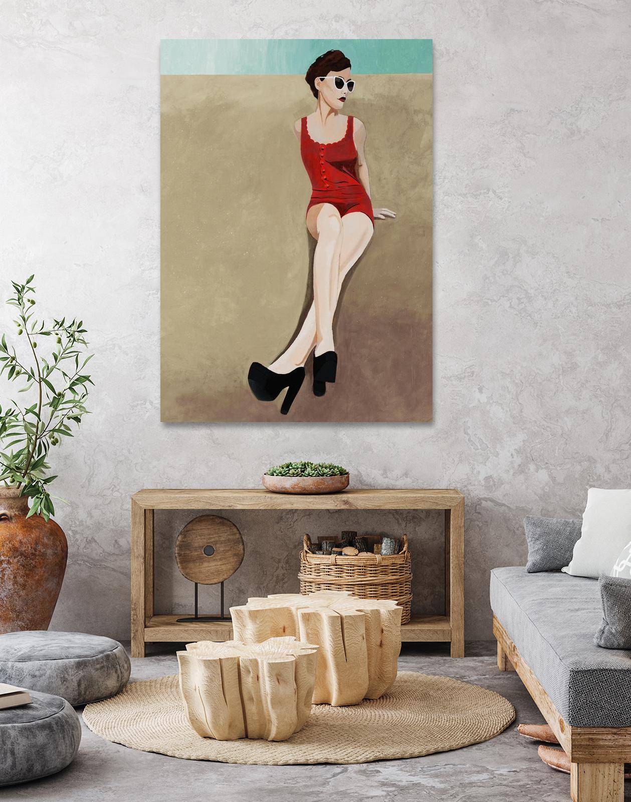 Rays of Glamour by Daleno Art on GIANT ART - red figurative fashion