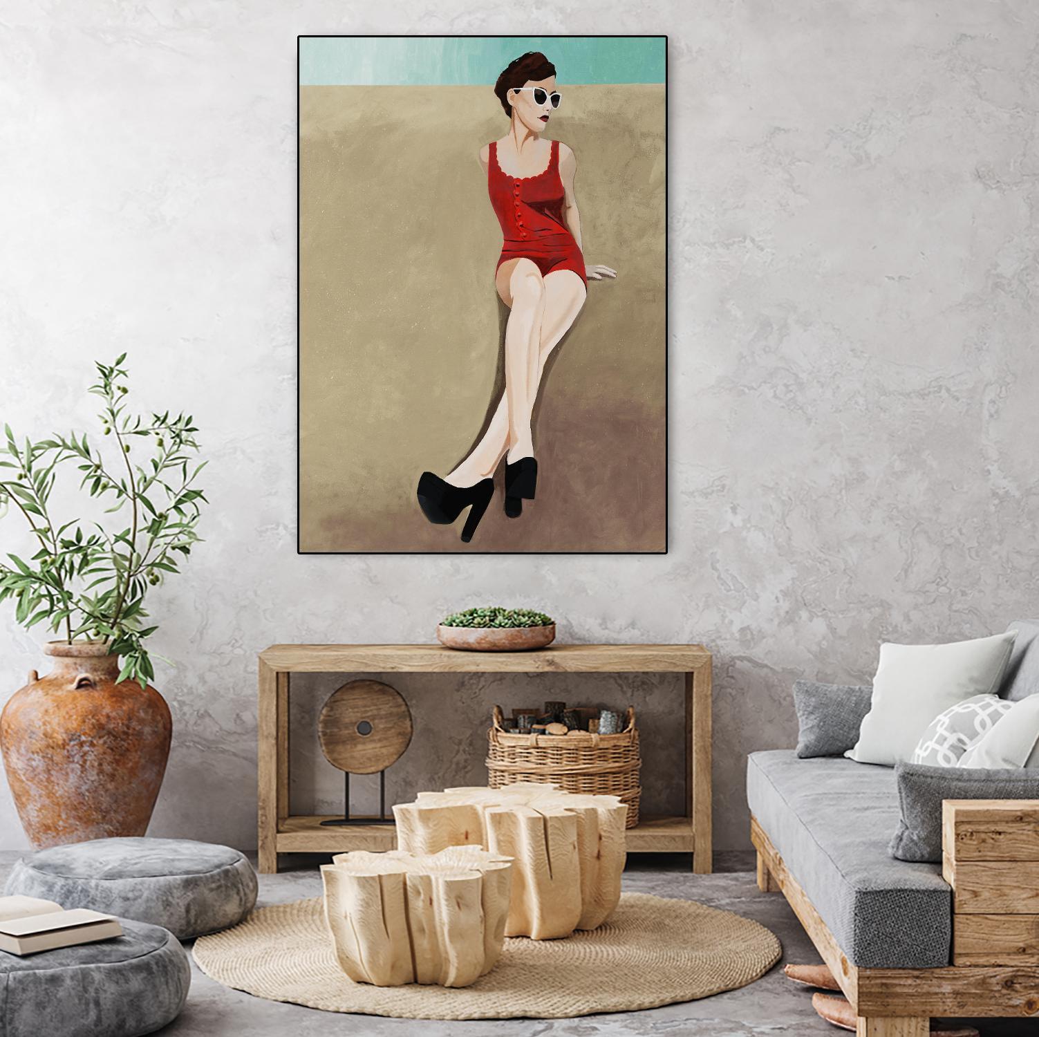 Rays of Glamour by Daleno Art on GIANT ART - red figurative fashion