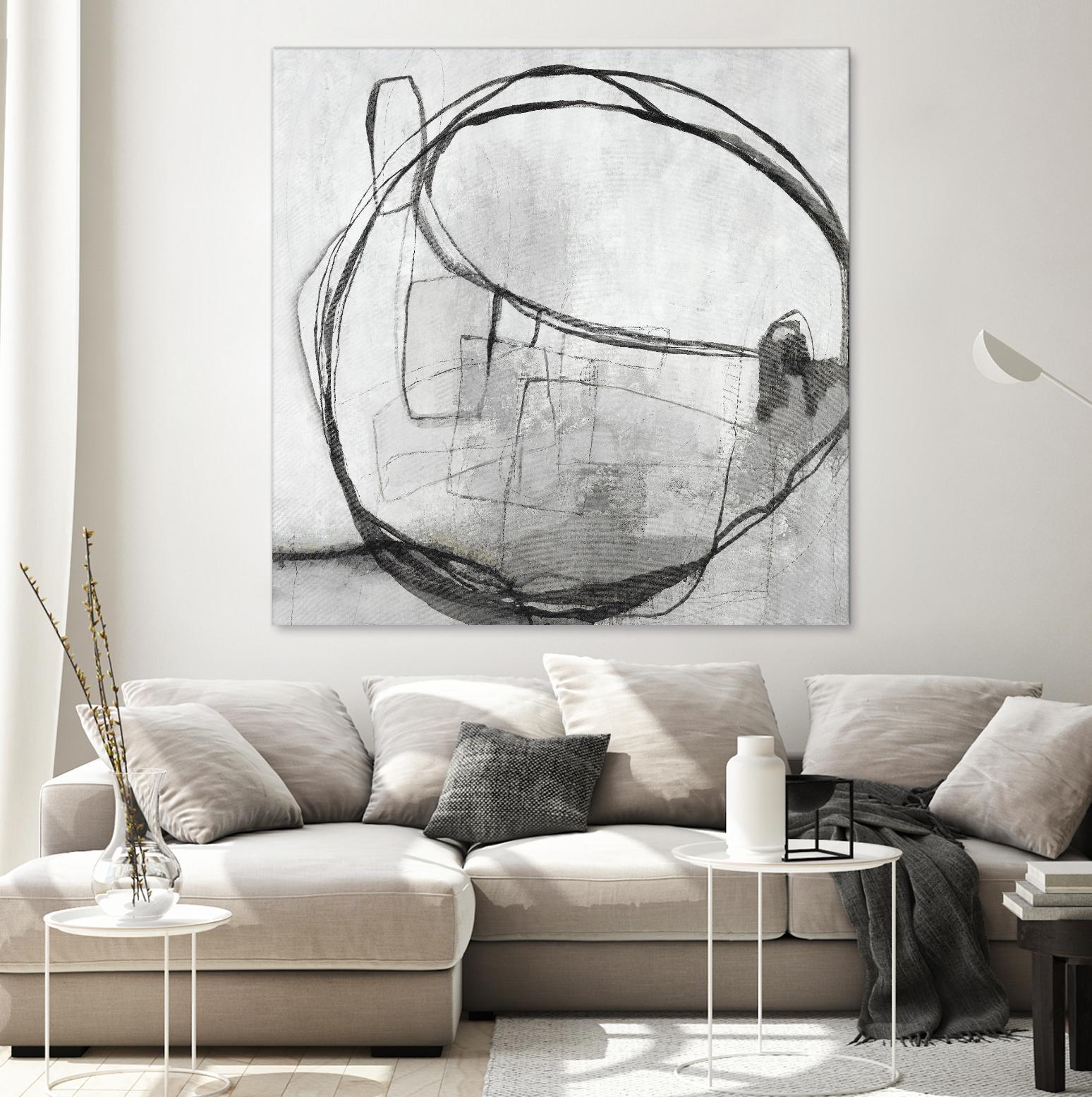 Lucent Sphere by Daleno Art on GIANT ART - black black & white circle