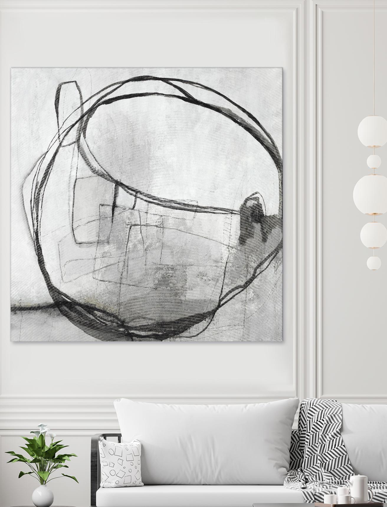 Lucent Sphere by Daleno Art on GIANT ART - black black & white circle