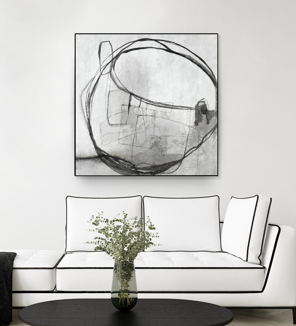 Lucent Sphere by Daleno Art on GIANT ART - black black & white circle