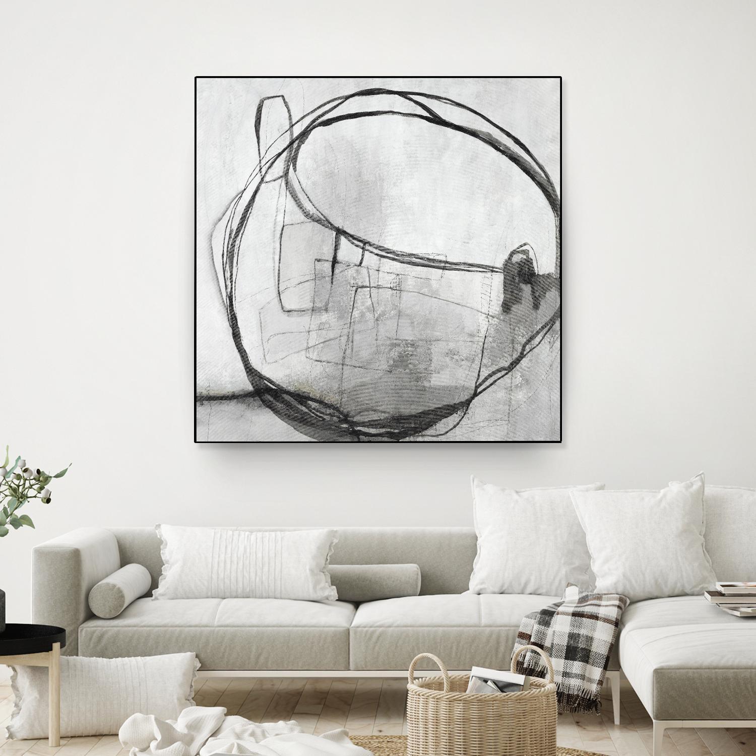 Lucent Sphere by Daleno Art on GIANT ART - black black & white circle