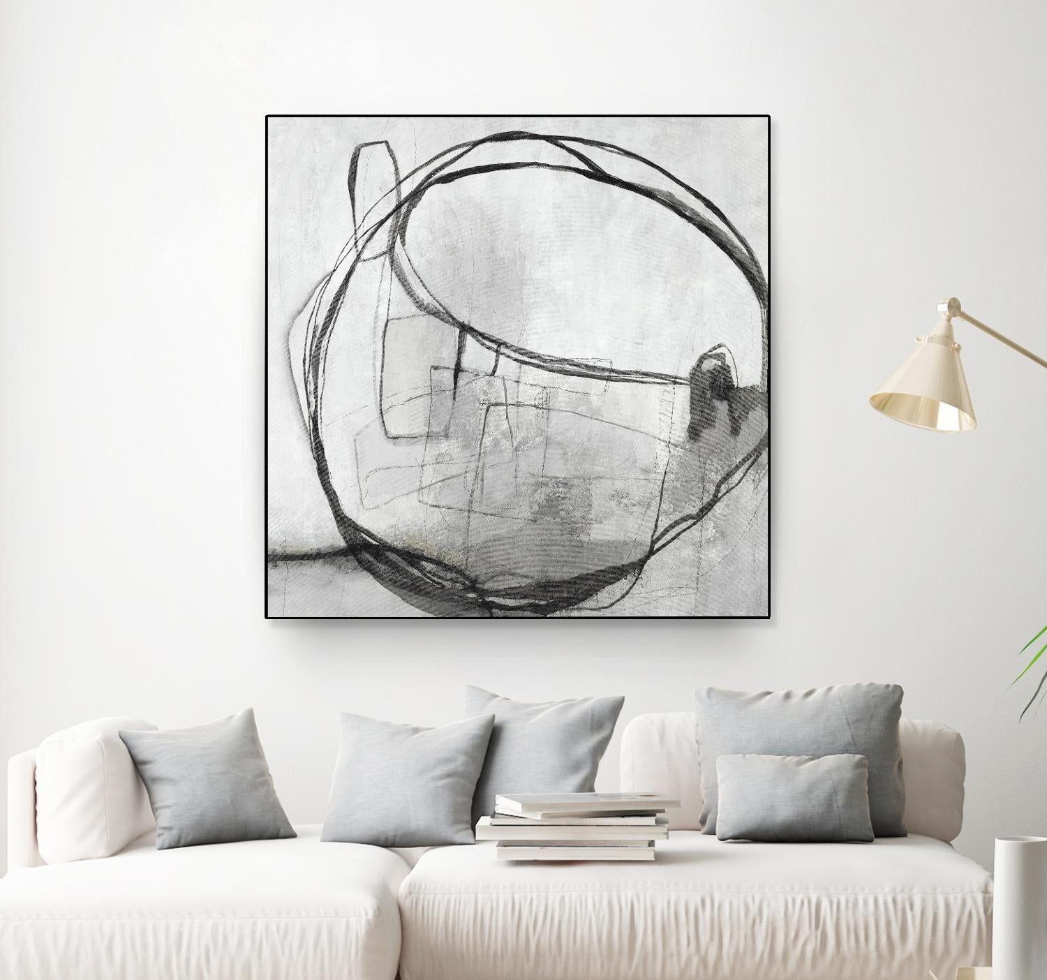 Lucent Sphere by Daleno Art on GIANT ART - black black & white circle