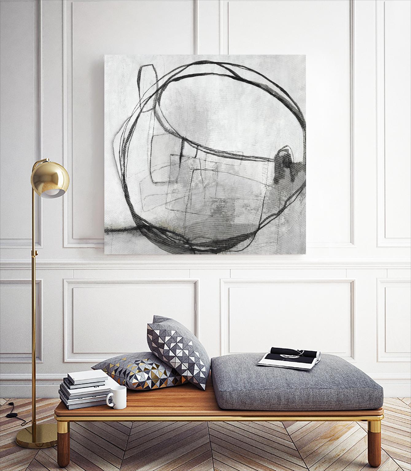 Lucent Sphere by Daleno Art on GIANT ART - black black & white circle