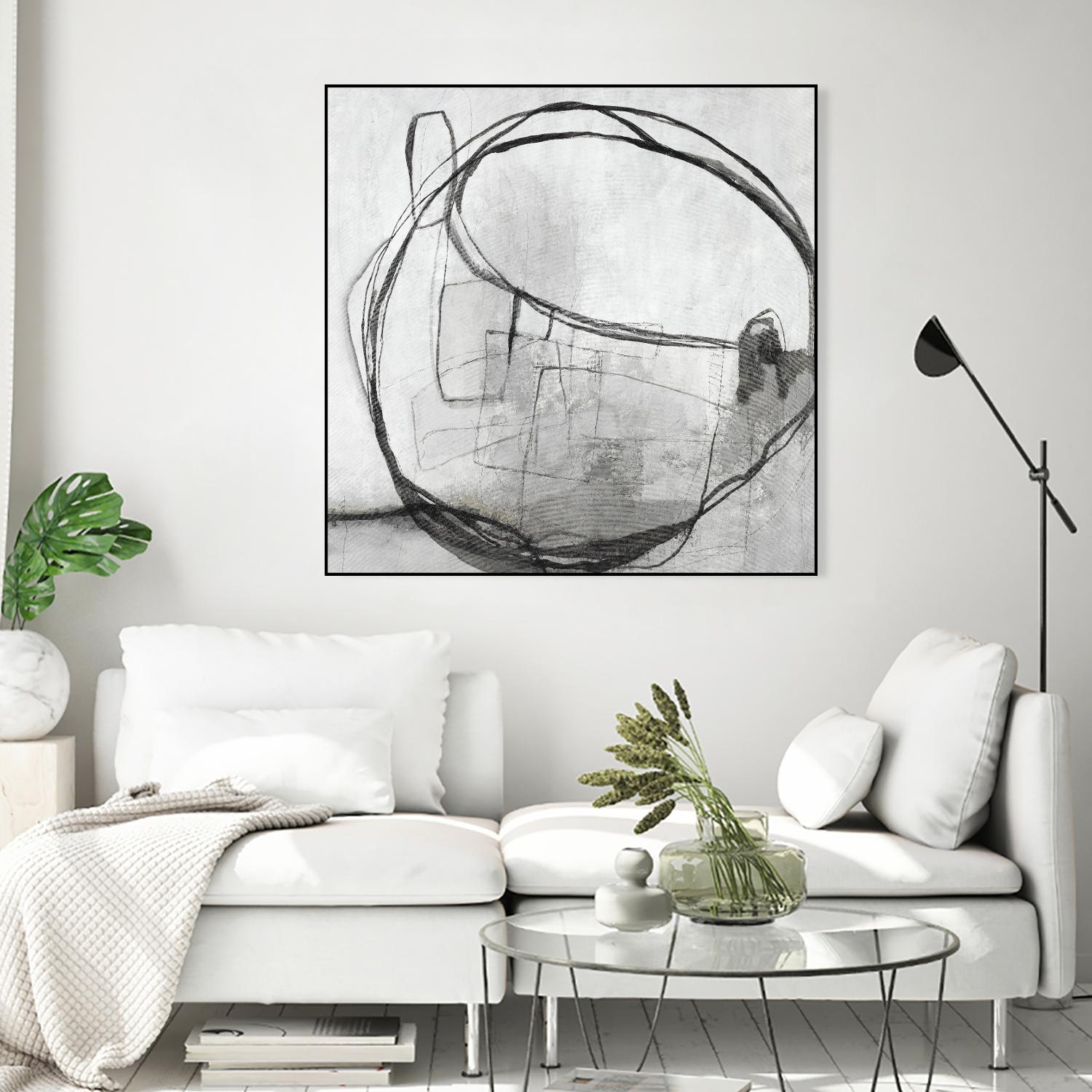 Lucent Sphere by Daleno Art on GIANT ART - black black & white circle