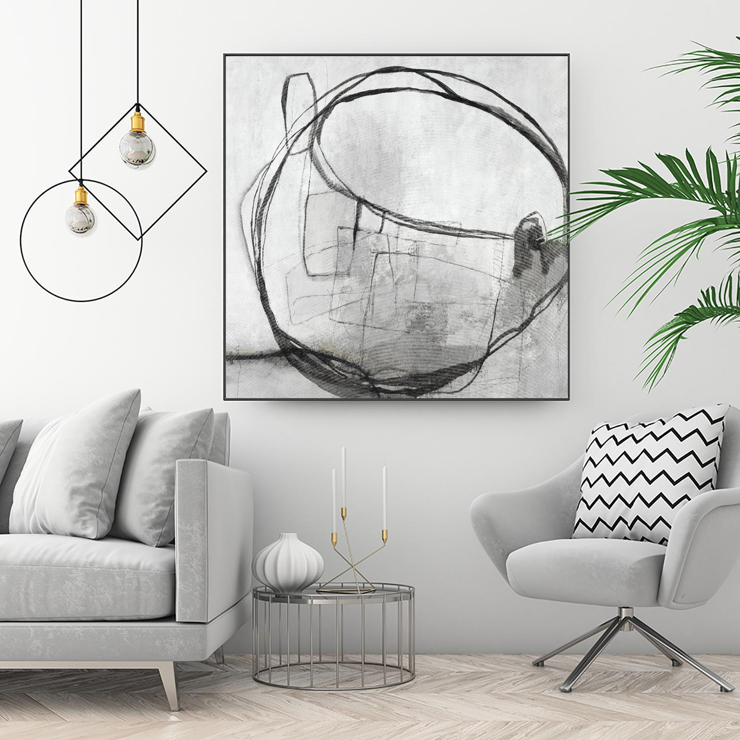Lucent Sphere by Daleno Art on GIANT ART - black black & white circle