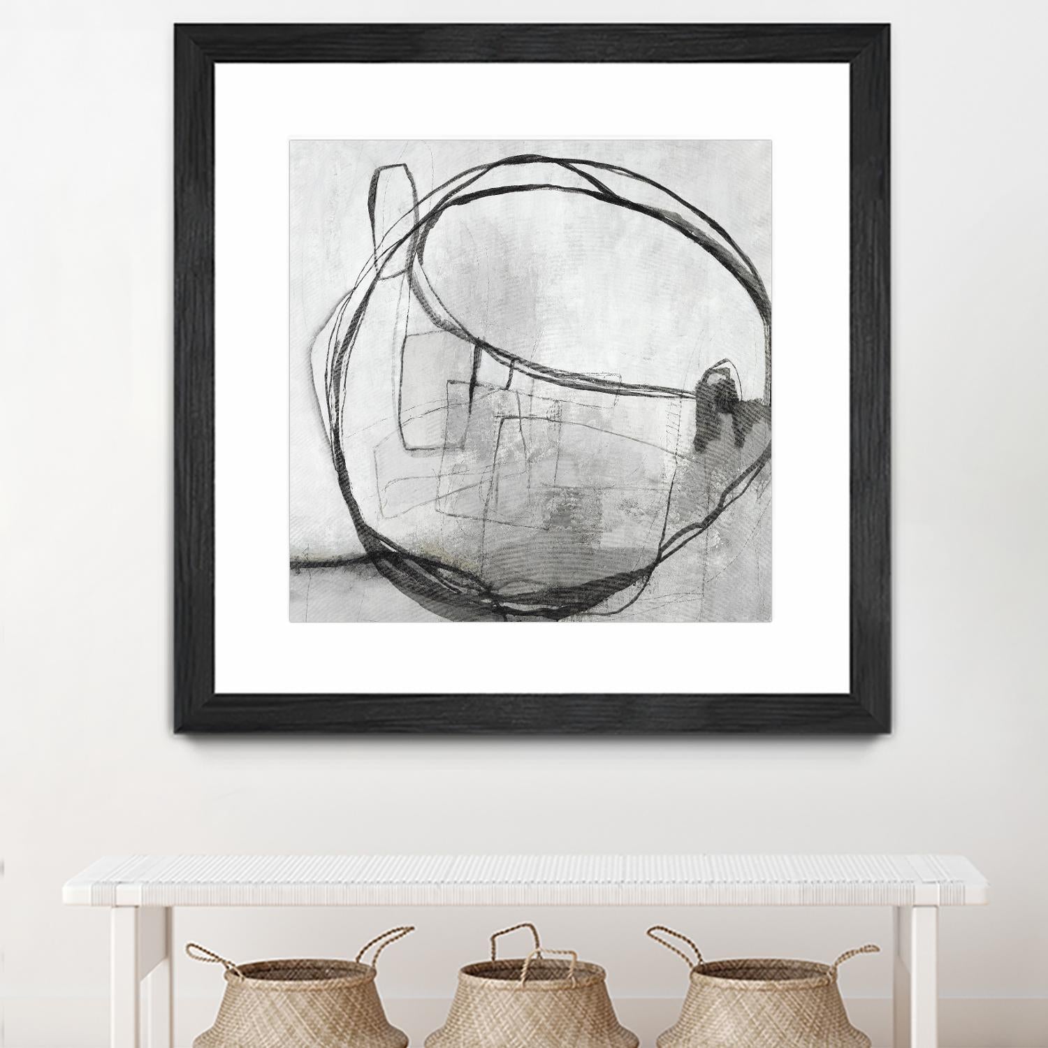 Lucent Sphere by Daleno Art on GIANT ART - black black & white circle