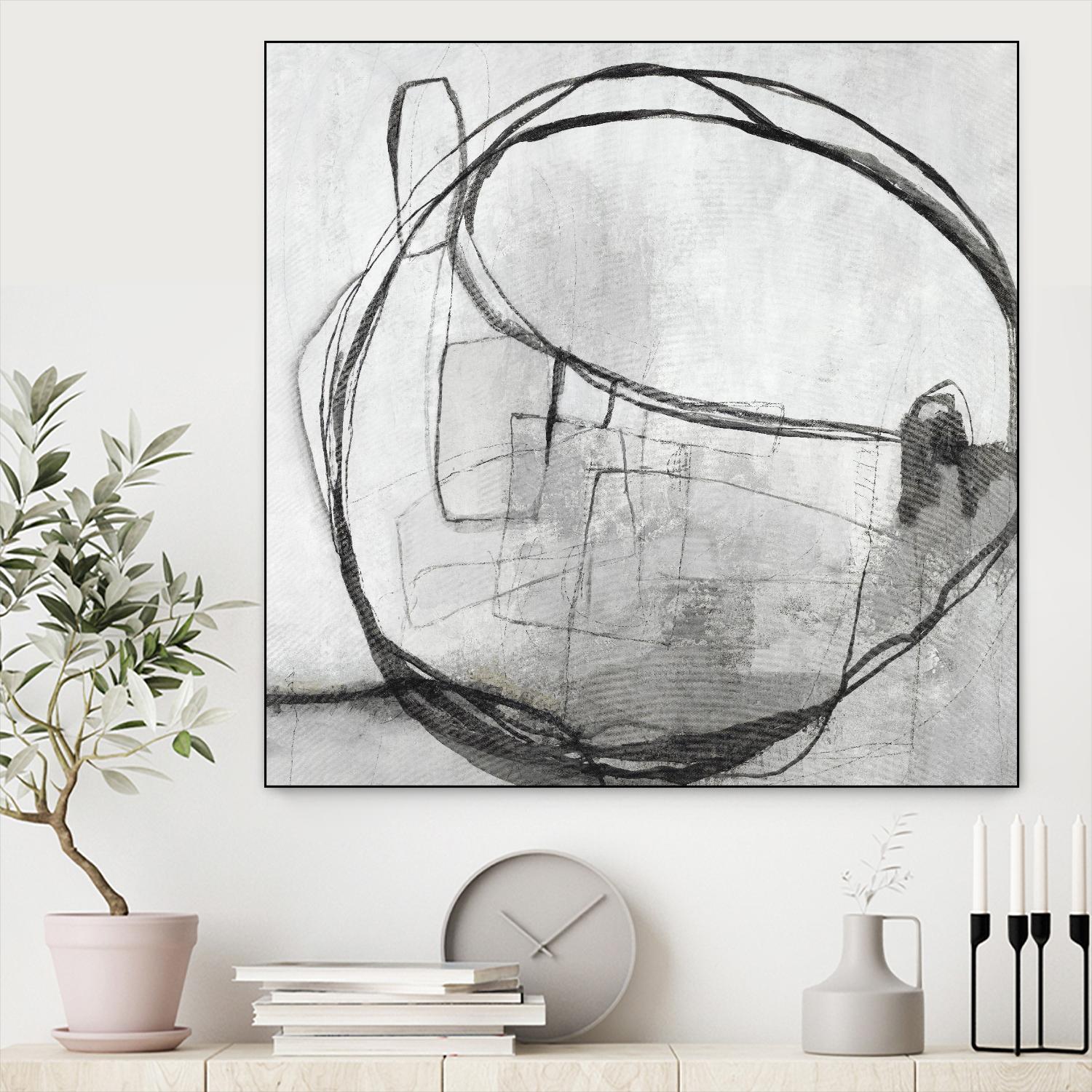 Lucent Sphere by Daleno Art on GIANT ART - black black & white circle