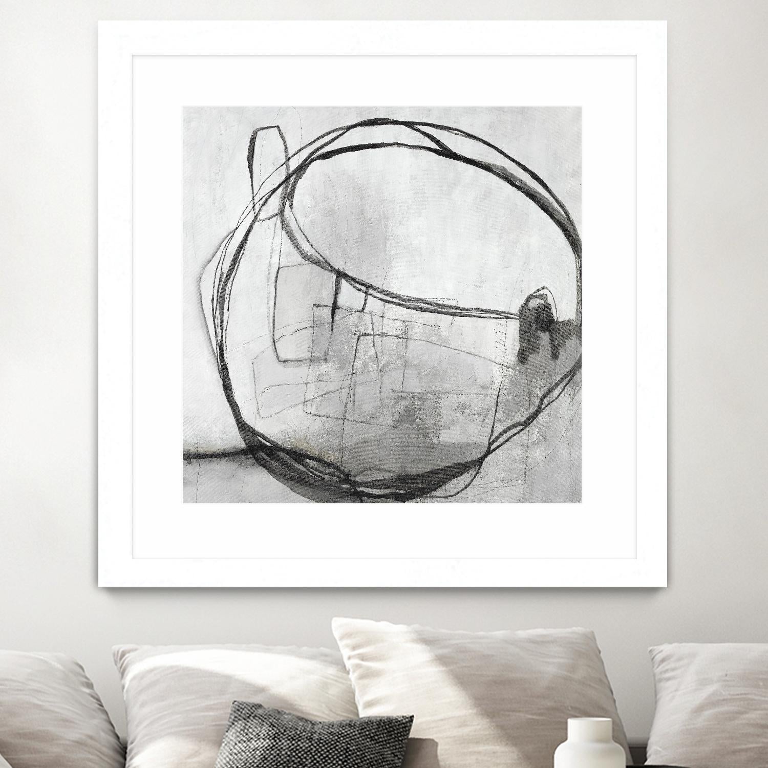 Lucent Sphere by Daleno Art on GIANT ART - black black & white circle