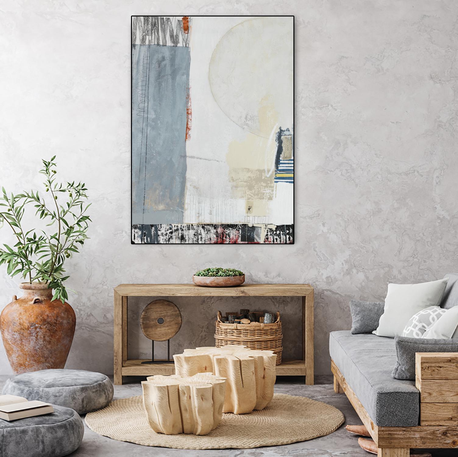 City Walker by Daleno Art on GIANT ART - beige abstract