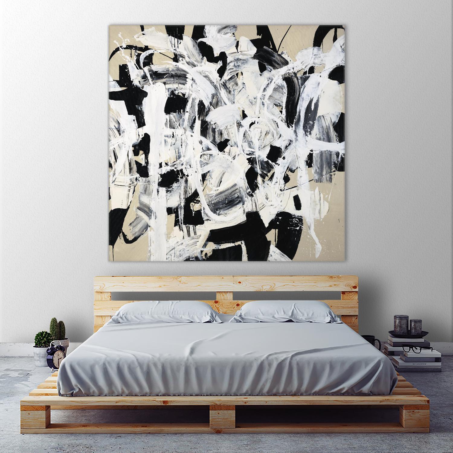 Talking out of Both Sides by Daleno Art on GIANT ART - beige abstract abstrait
