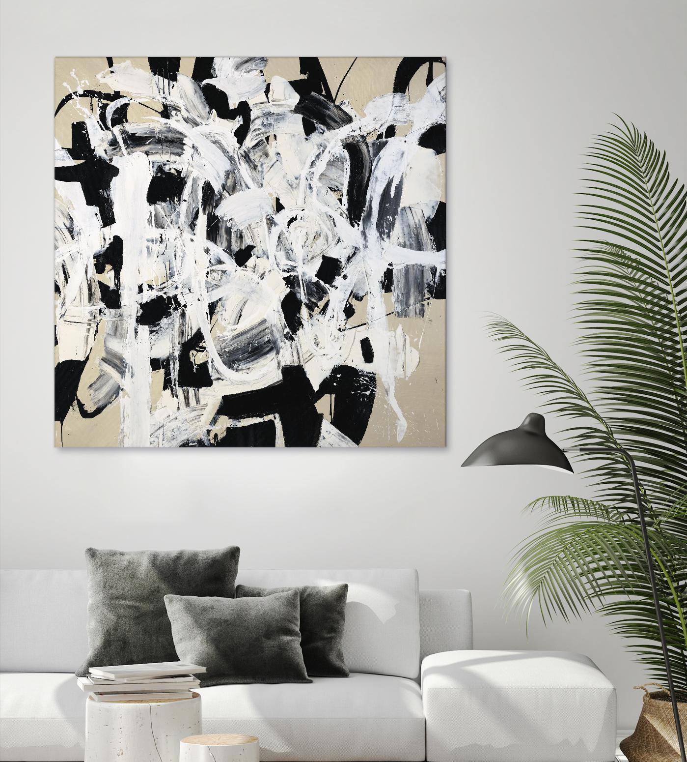 Talking out of Both Sides by Daleno Art on GIANT ART - beige abstract abstrait