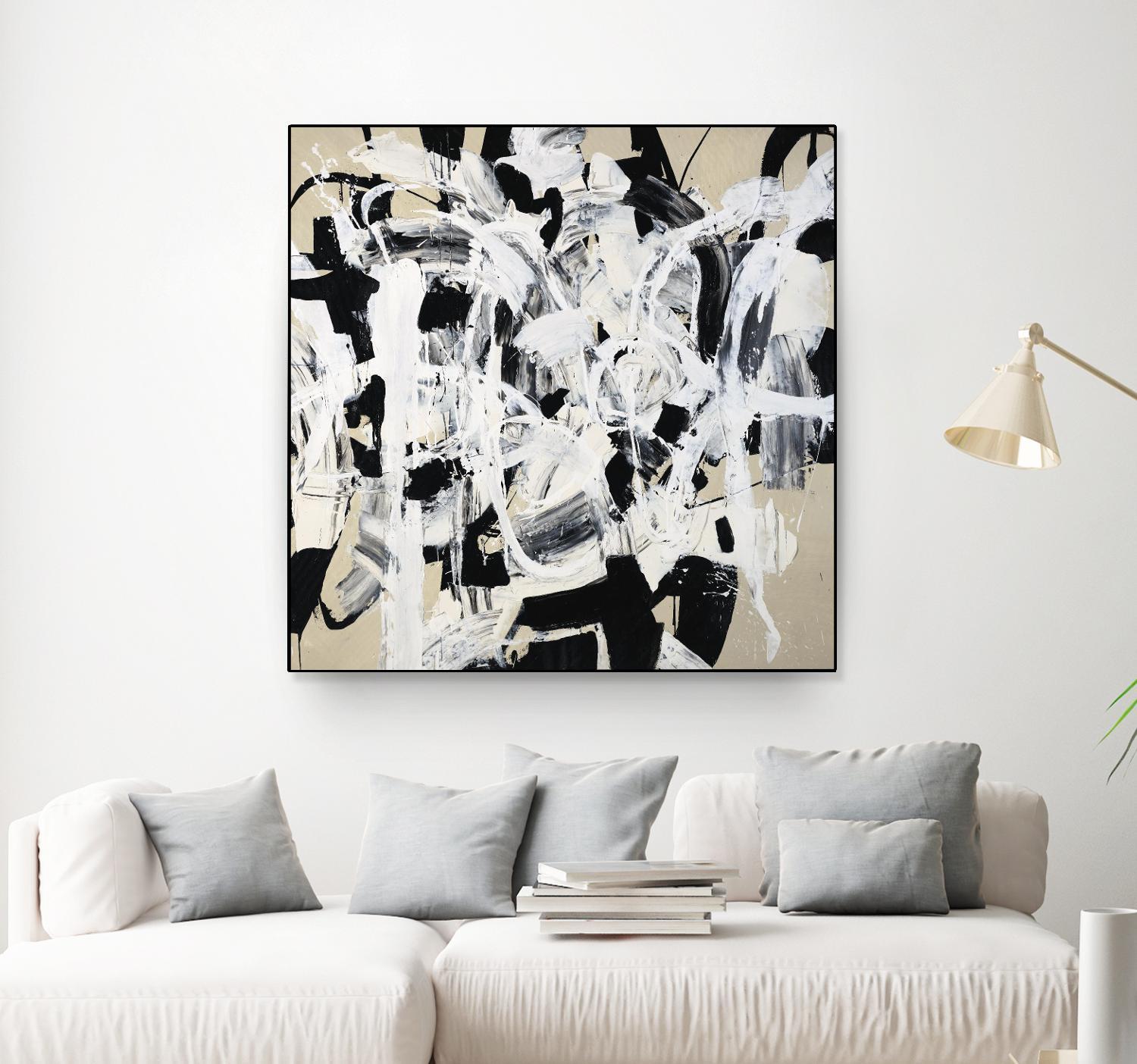 Talking out of Both Sides by Daleno Art on GIANT ART - beige abstract abstrait