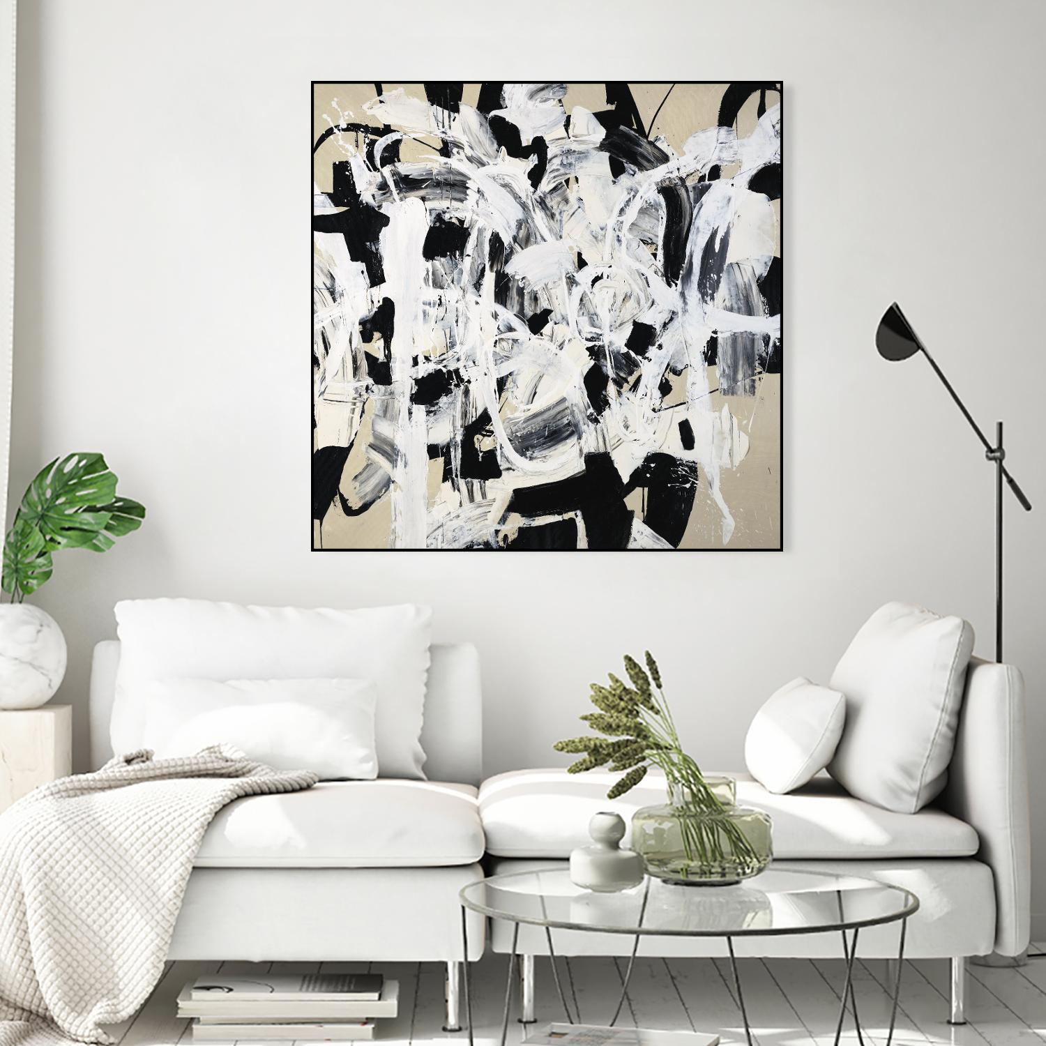 Talking out of Both Sides by Daleno Art on GIANT ART - beige abstract abstrait