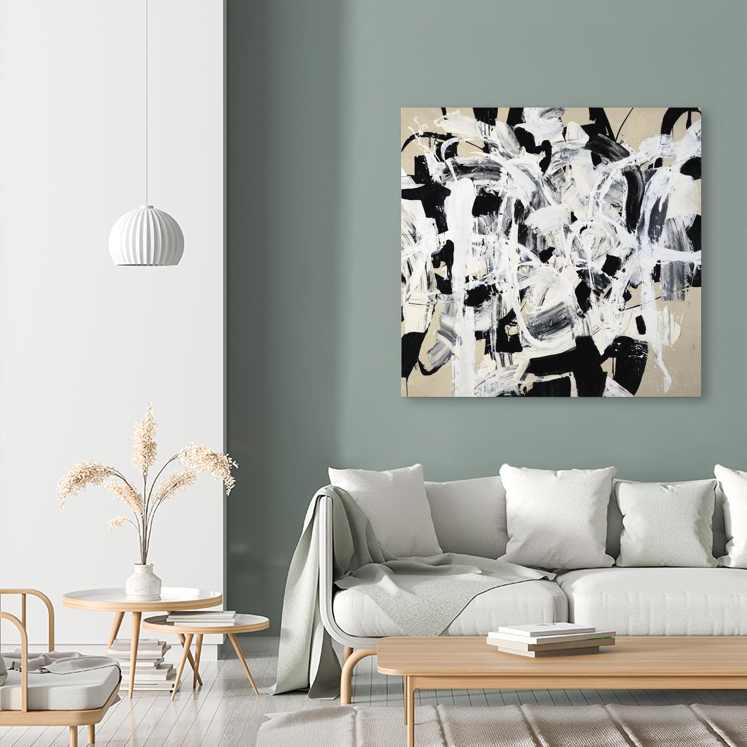 Talking out of Both Sides by Daleno Art on GIANT ART - beige abstract abstrait