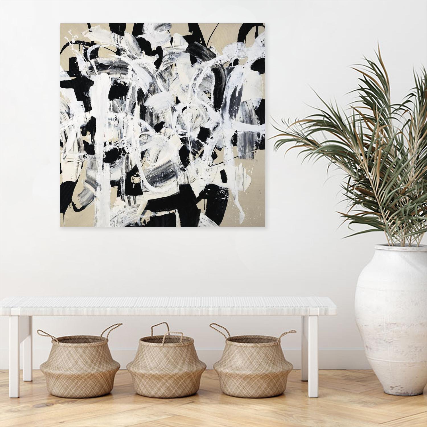 Talking out of Both Sides by Daleno Art on GIANT ART - beige abstract abstrait