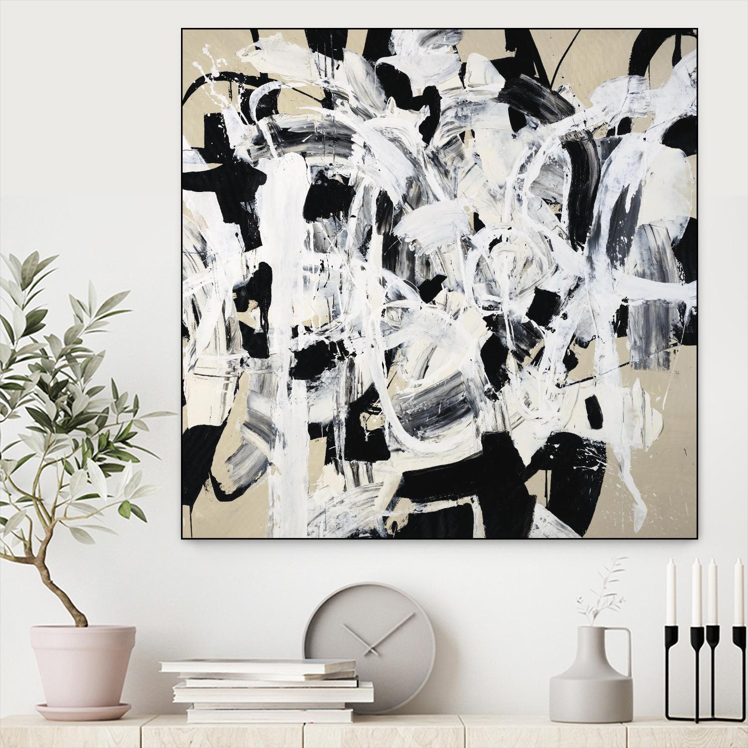 Talking out of Both Sides by Daleno Art on GIANT ART - beige abstract abstrait