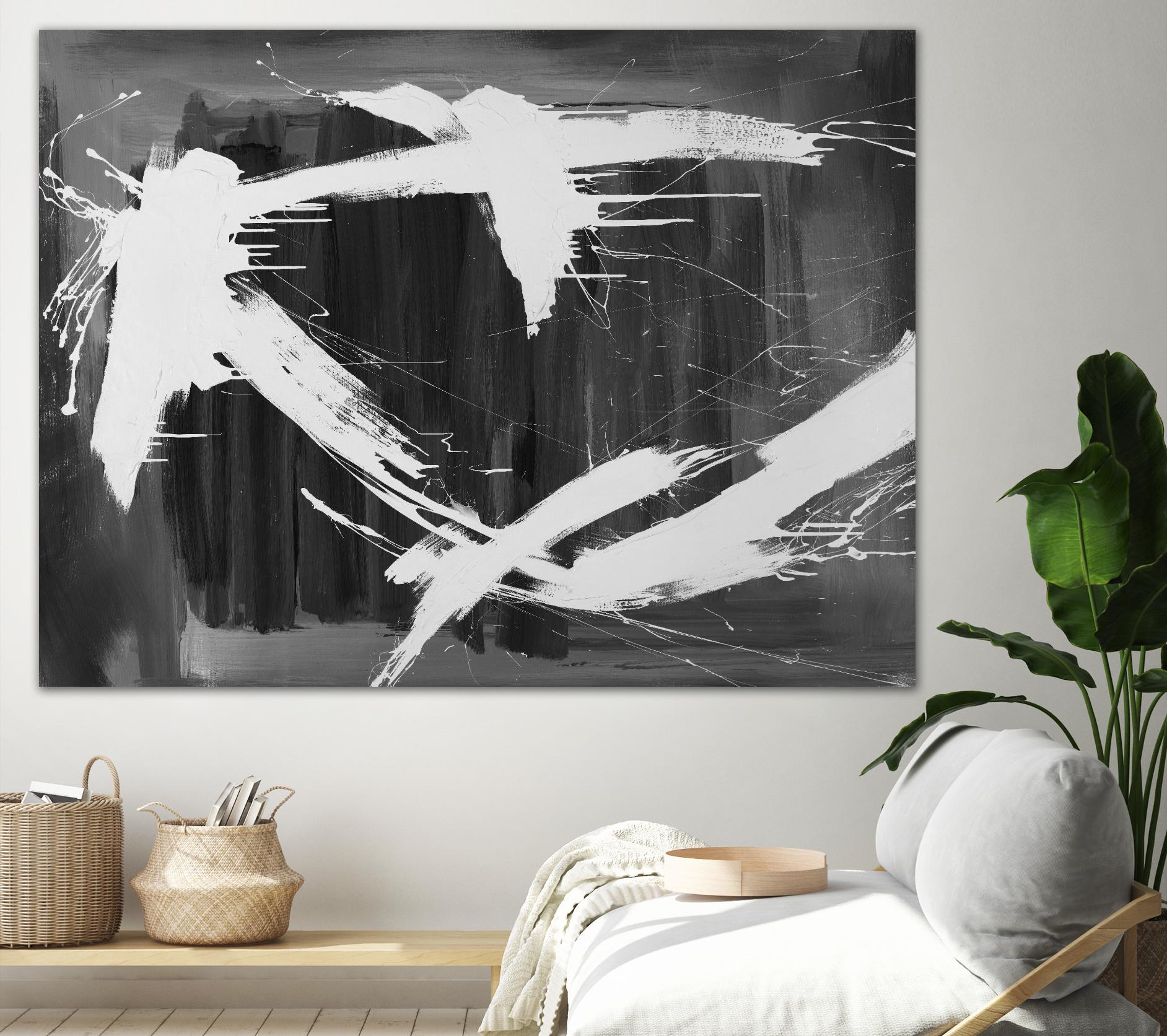 Stun Gun by Daleno Art on GIANT ART - grey  black & white abstract