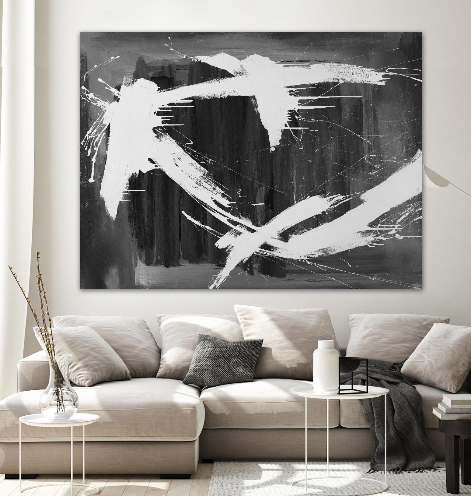 Stun Gun by Daleno Art on GIANT ART - grey  black & white abstract