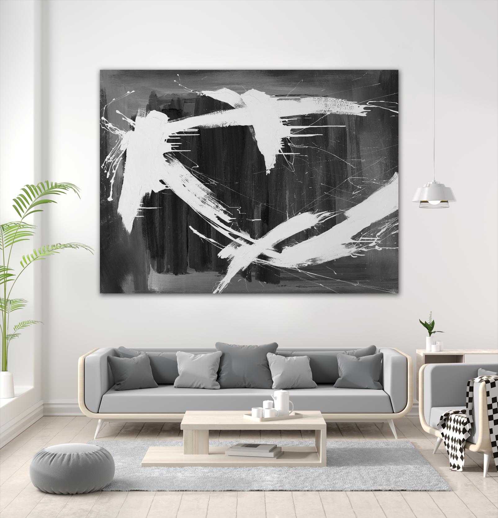 Stun Gun by Daleno Art on GIANT ART - grey  black & white abstract