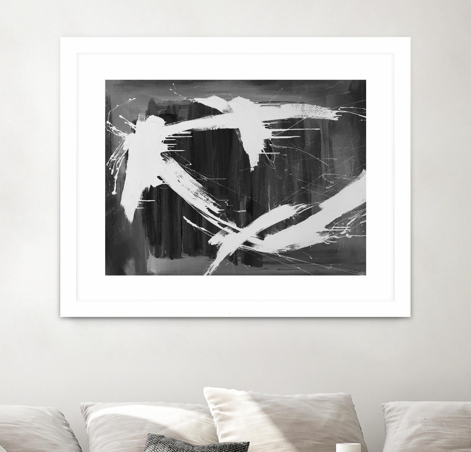 Stun Gun by Daleno Art on GIANT ART - grey  black & white abstract