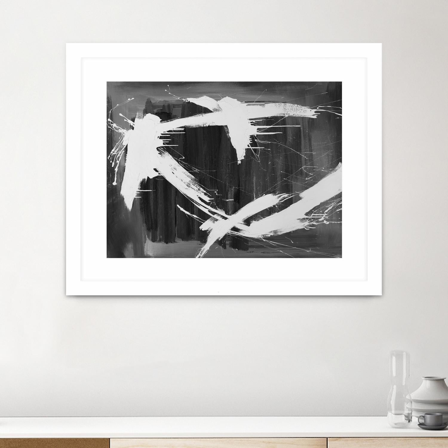 Stun Gun by Daleno Art on GIANT ART - grey  black & white abstract