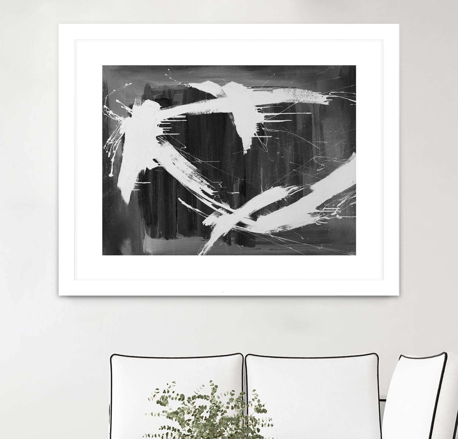 Stun Gun by Daleno Art on GIANT ART - grey  black & white abstract