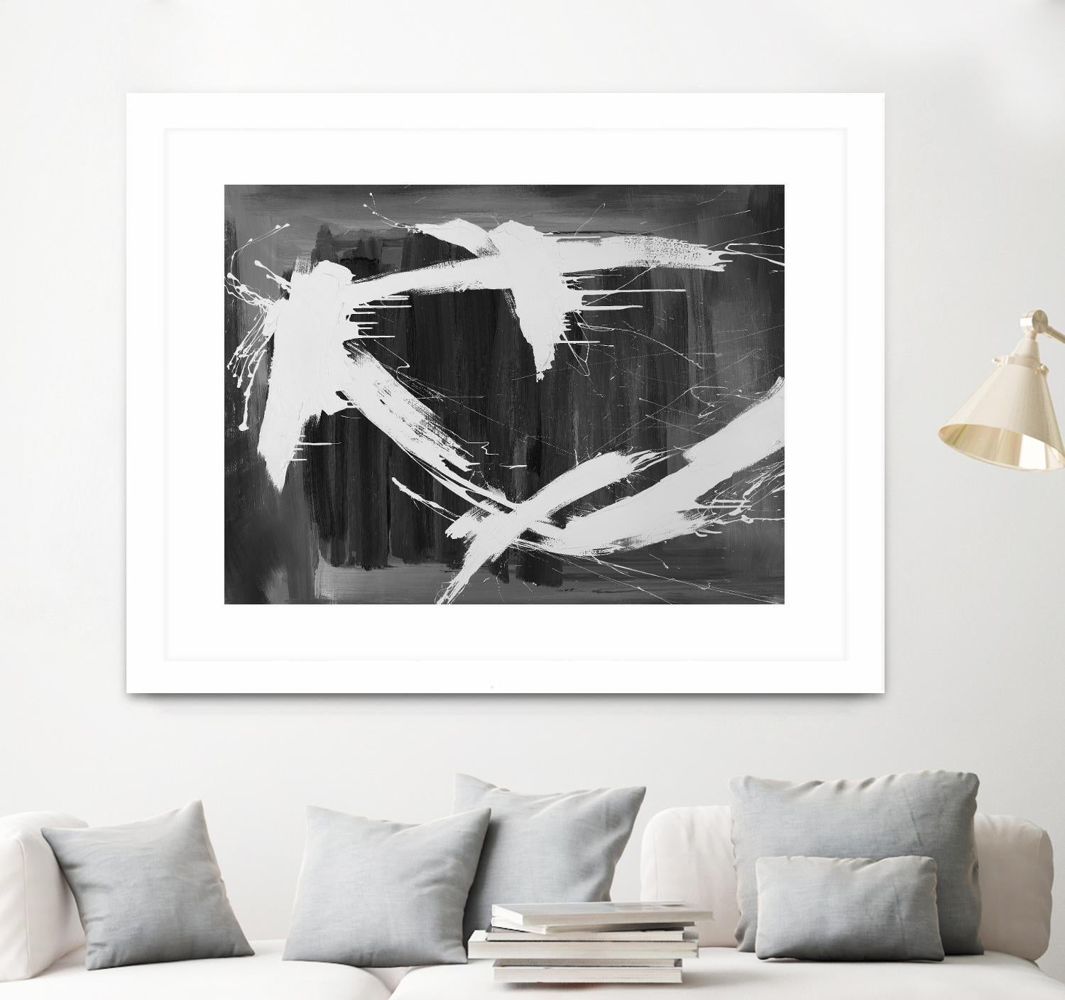 Stun Gun by Daleno Art on GIANT ART - grey  black & white abstract