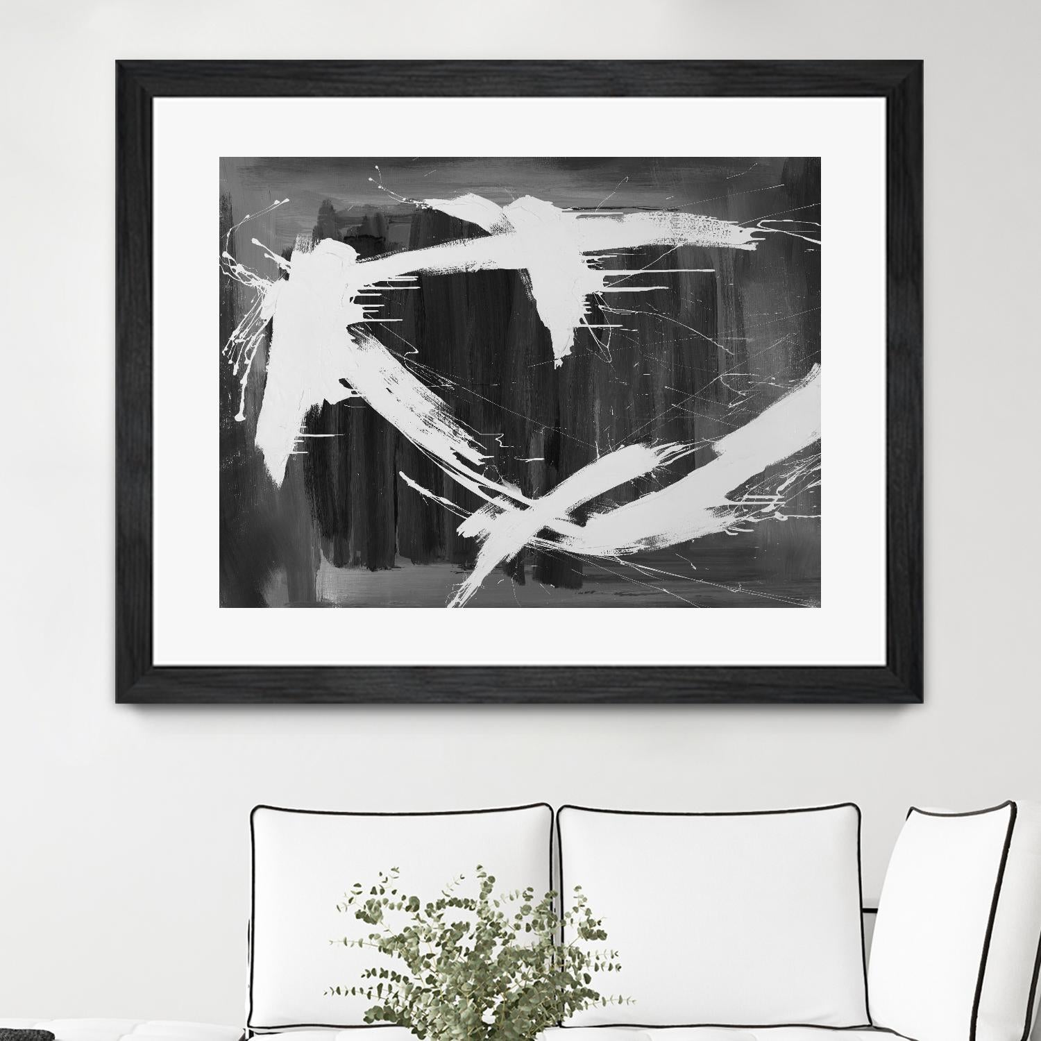 Stun Gun by Daleno Art on GIANT ART - grey  black & white abstract