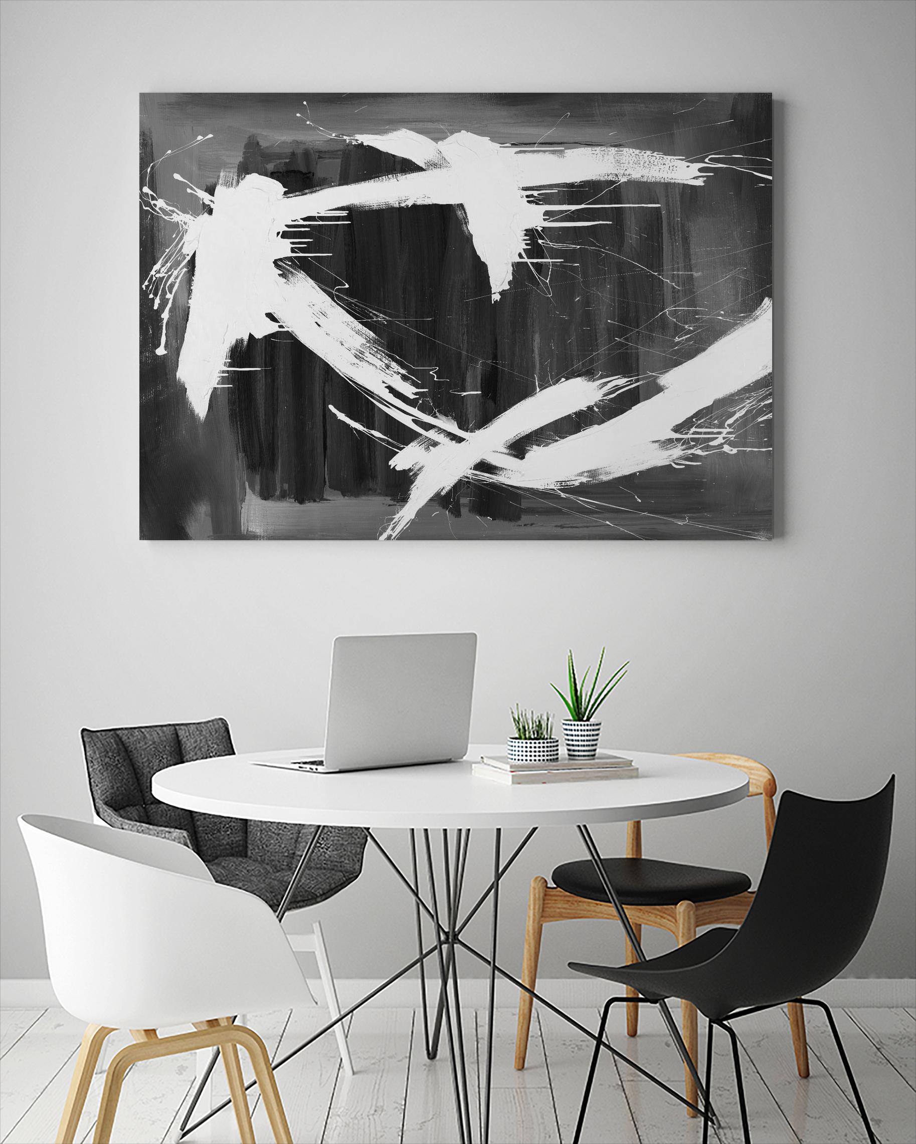 Stun Gun by Daleno Art on GIANT ART - grey  black & white abstract