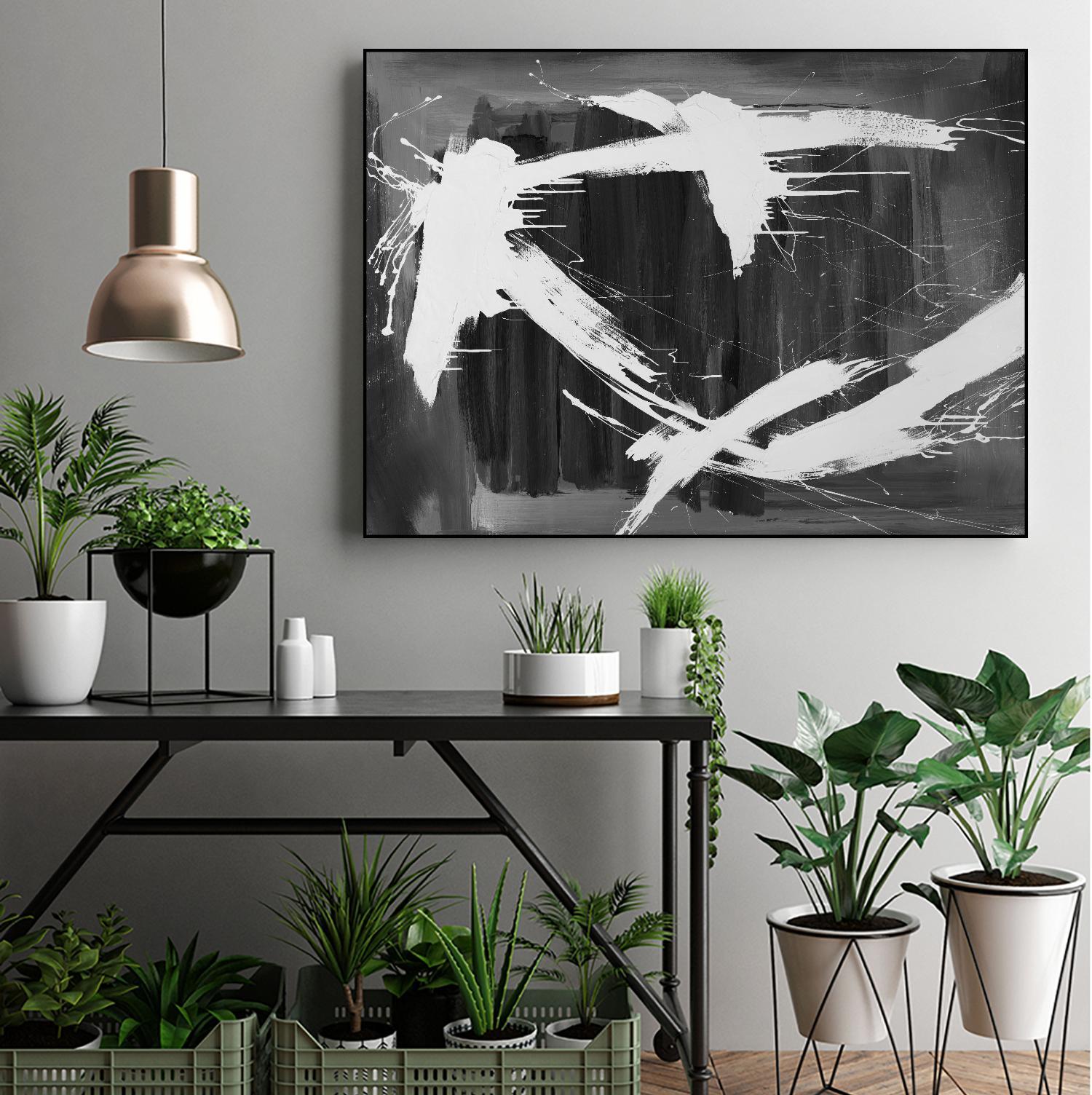Stun Gun by Daleno Art on GIANT ART - grey  black & white abstract