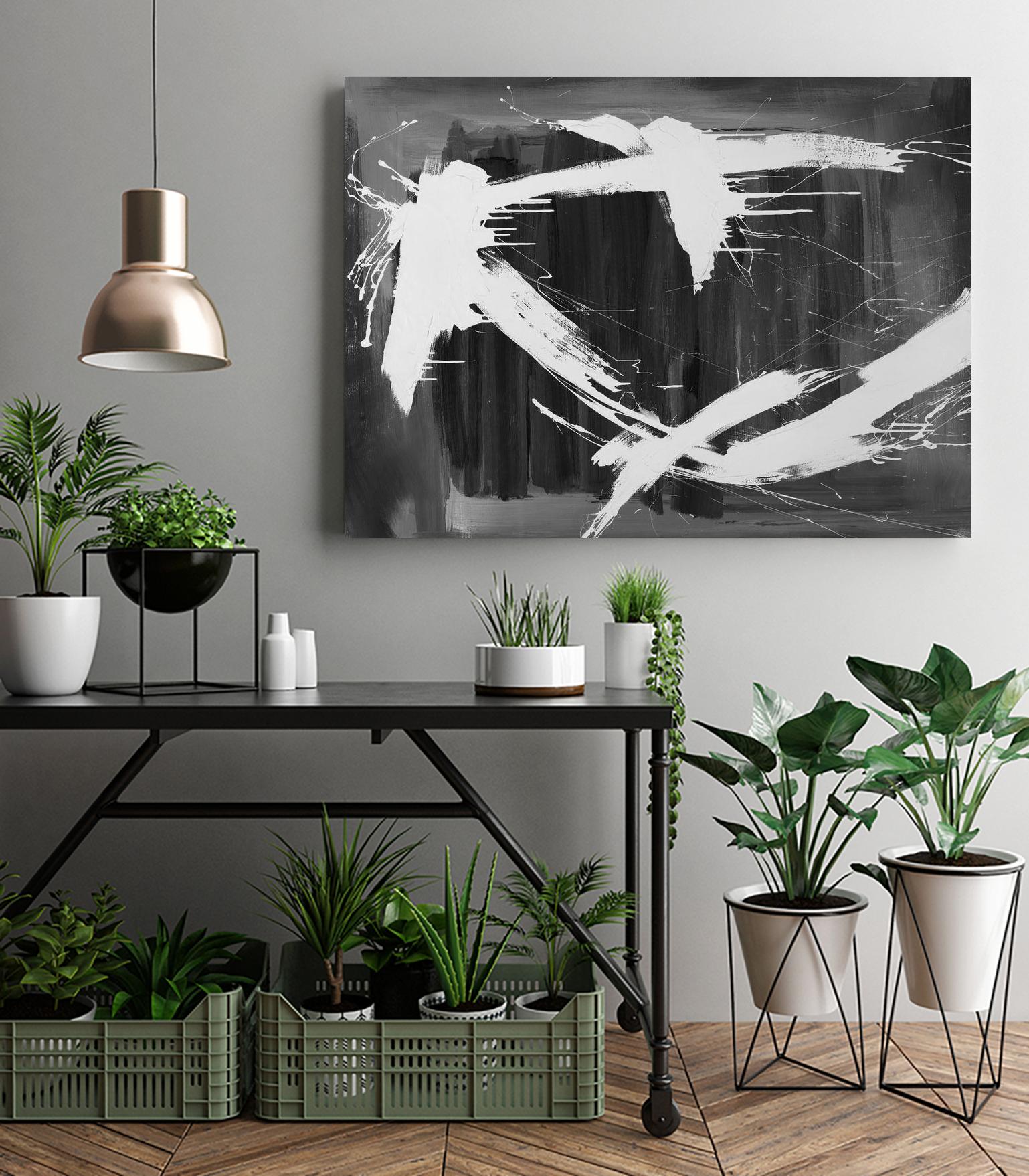 Stun Gun by Daleno Art on GIANT ART - grey  black & white abstract