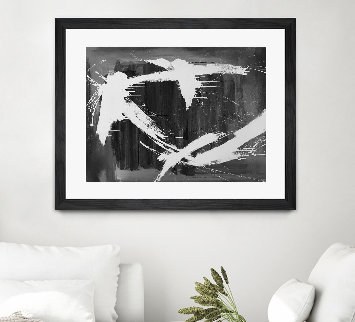 Stun Gun by Daleno Art on GIANT ART - grey  black & white abstract