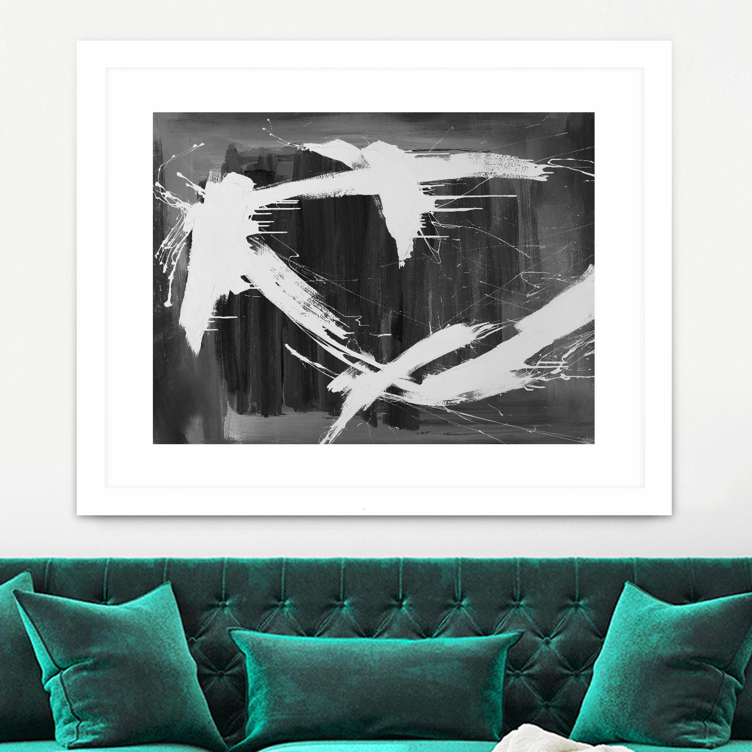 Stun Gun by Daleno Art on GIANT ART - grey  black & white abstract