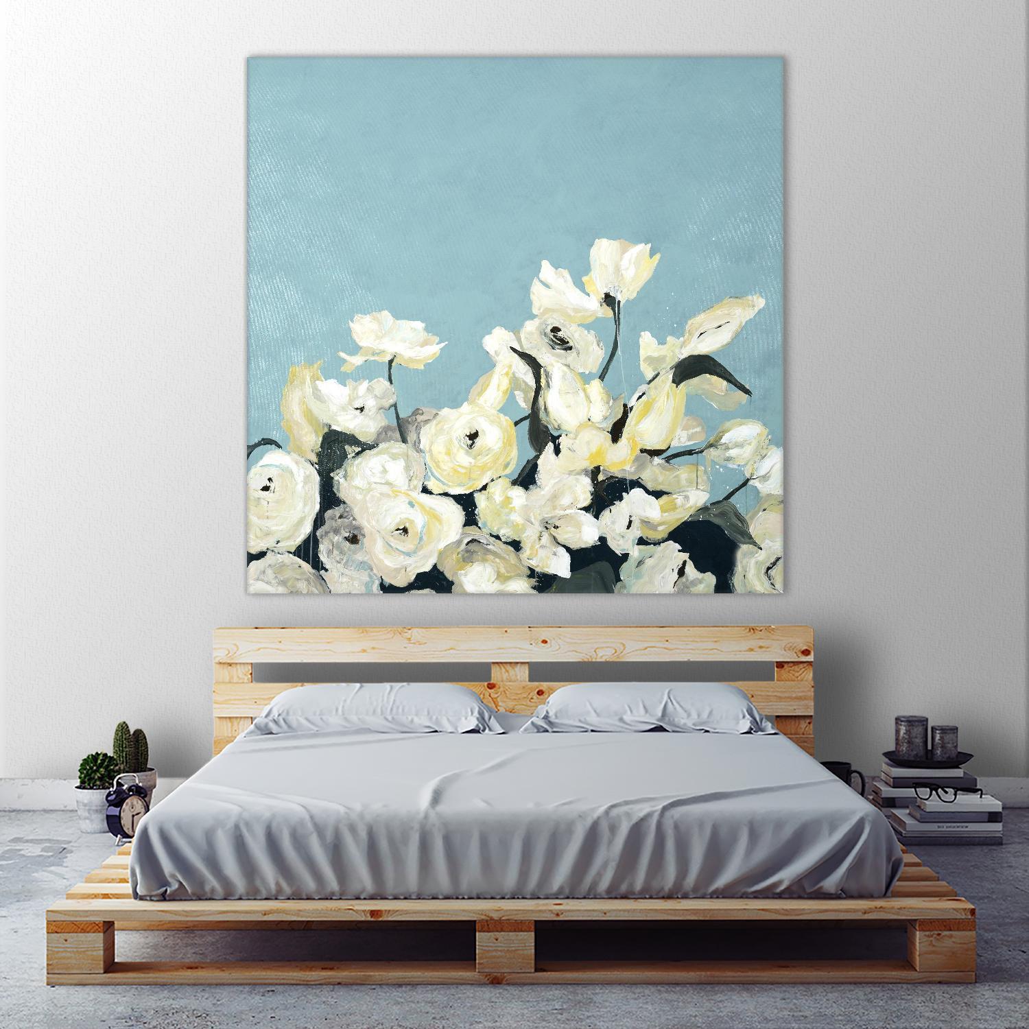 Blue Sky Blooms by Daleno Art on GIANT ART - white florals nature
