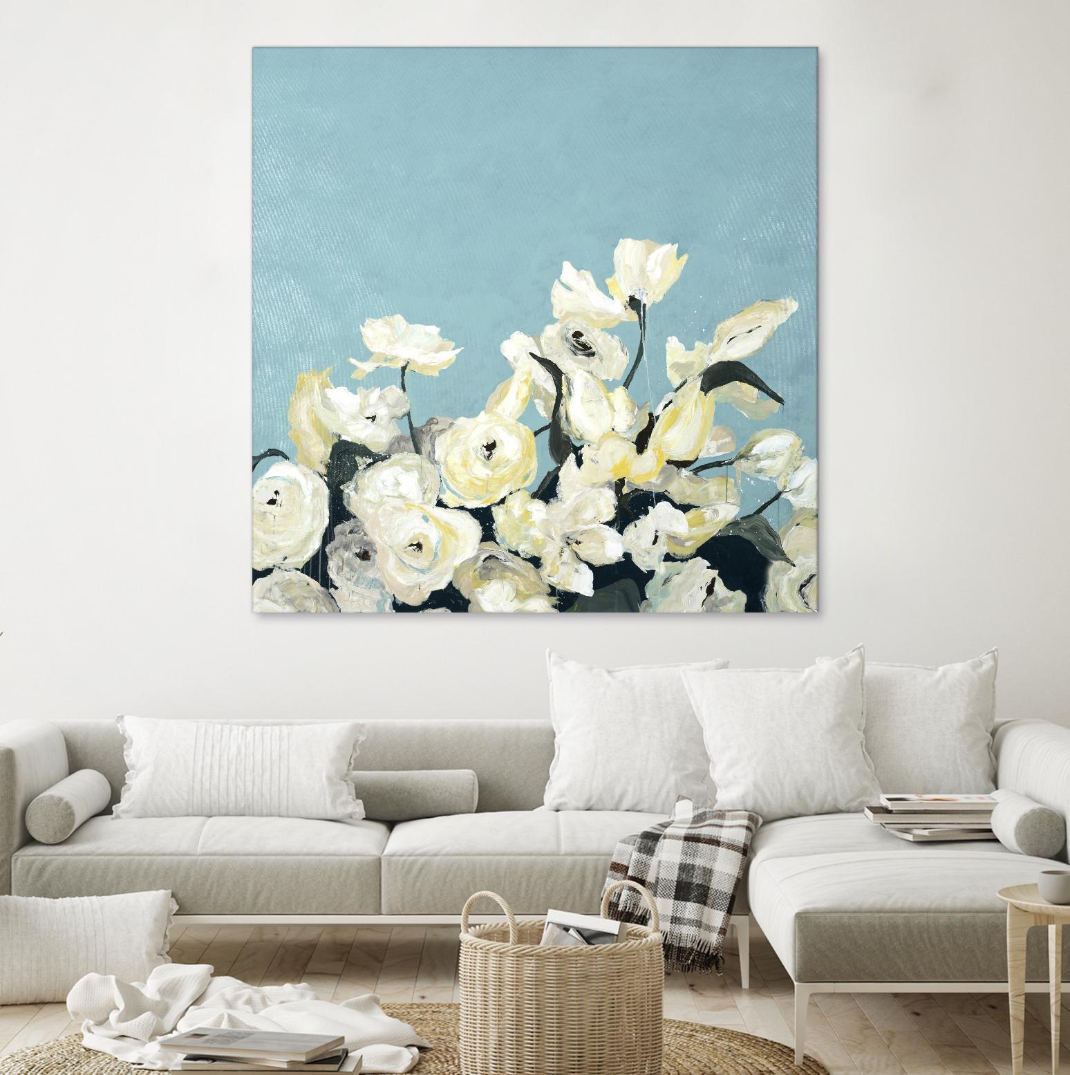 Blue Sky Blooms by Daleno Art on GIANT ART - white florals nature