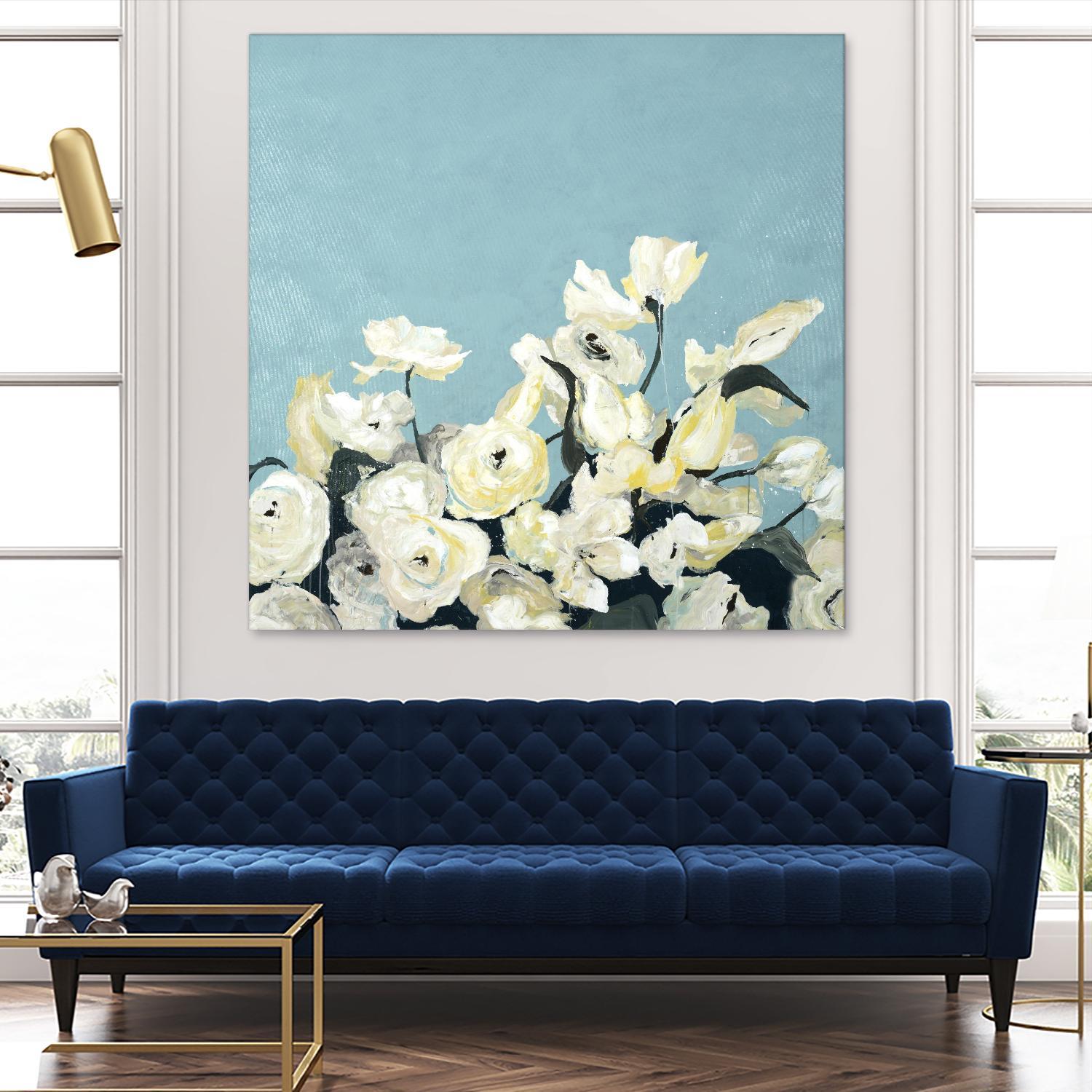 Blue Sky Blooms by Daleno Art on GIANT ART - white florals nature