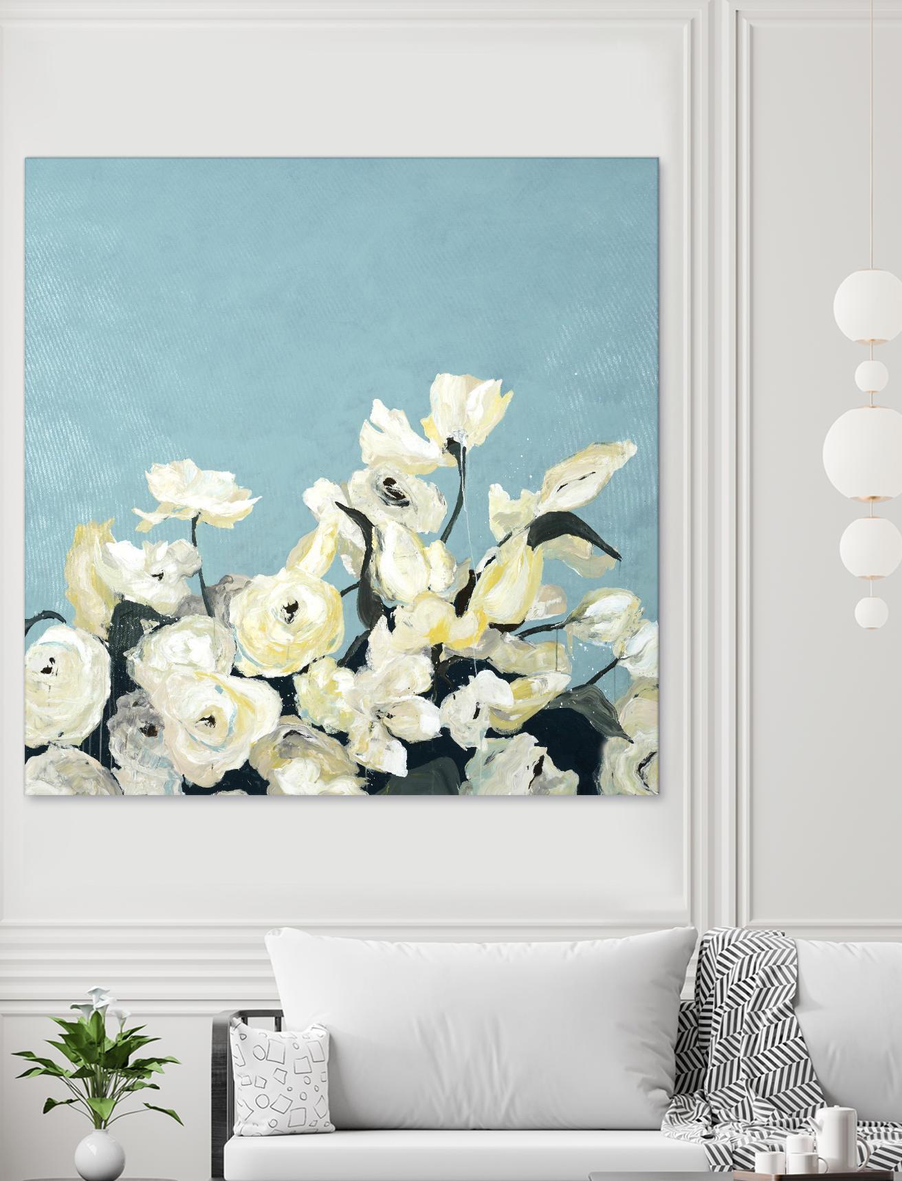 Blue Sky Blooms by Daleno Art on GIANT ART - white florals nature