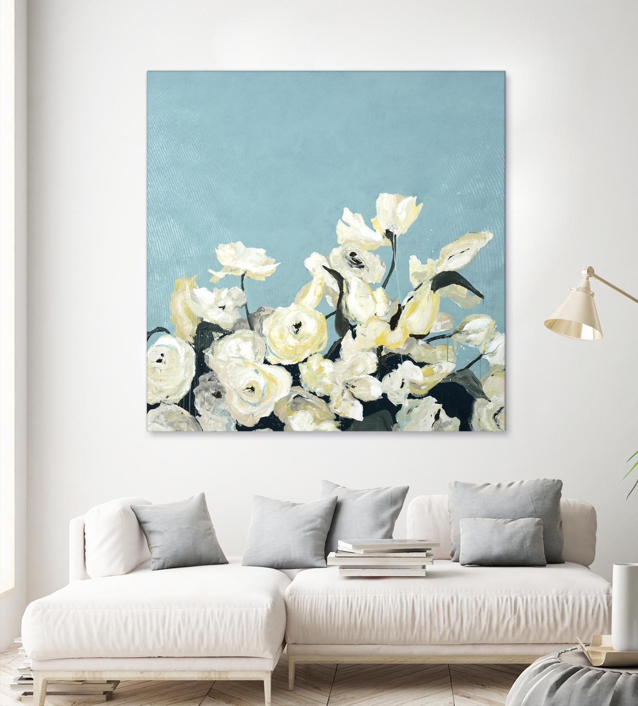 Blue Sky Blooms by Daleno Art on GIANT ART - white florals nature